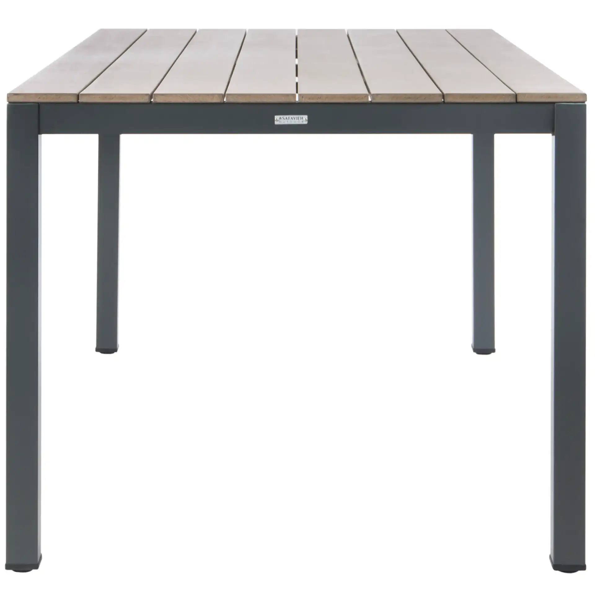 Beldan Dining Table in Distressed Taupe, detail view