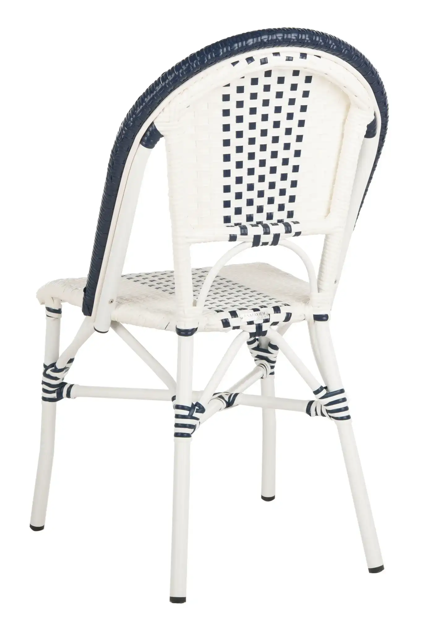 Zoya Chair (Set of 2) in Navy Blue / White, detail view