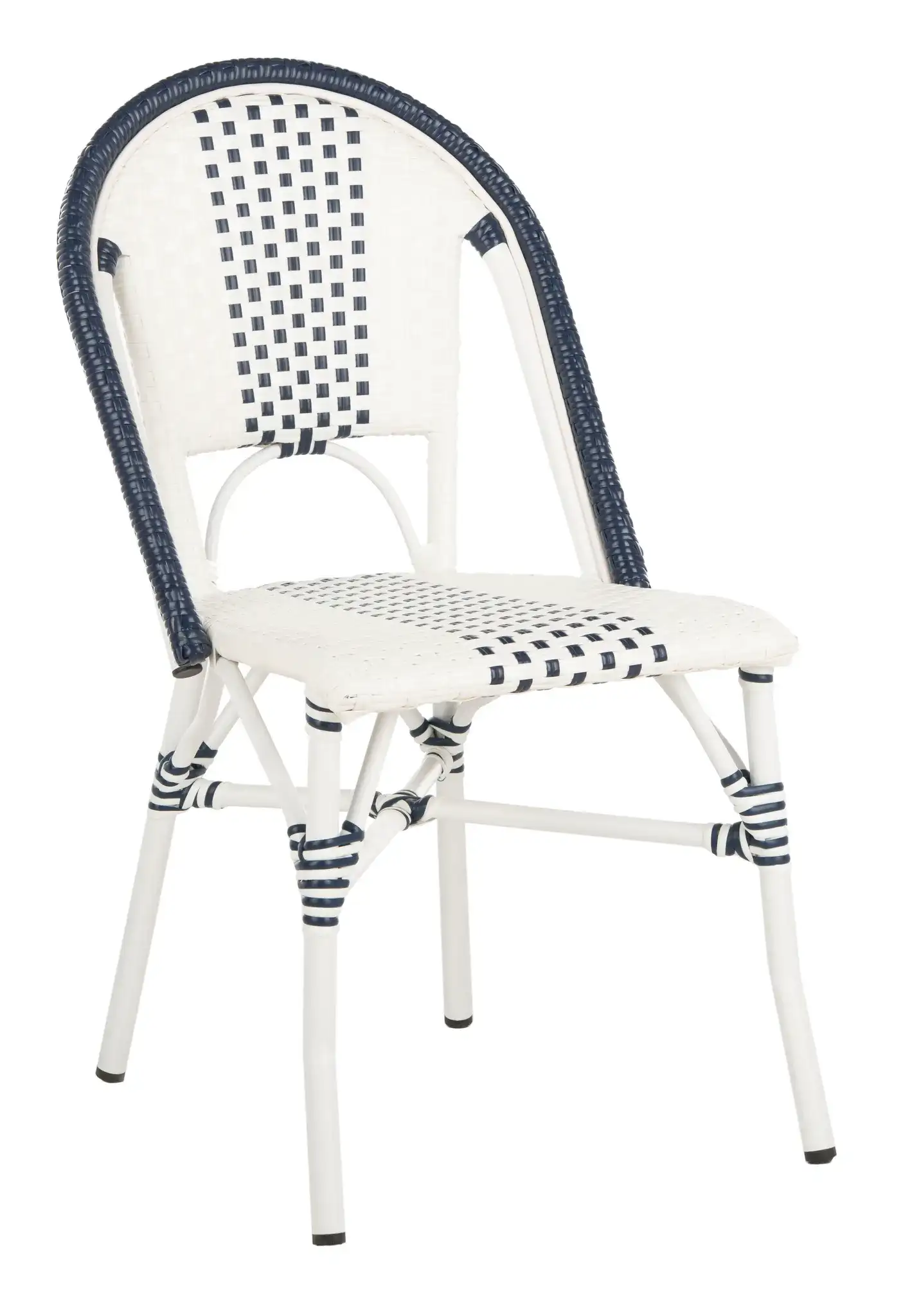 Zoya Chair (Set of 2) in Navy Blue / White, detail view
