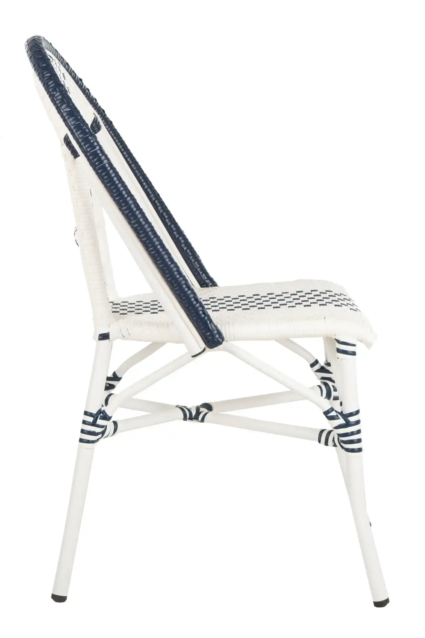Zoya Chair (Set of 2) in Navy Blue / White, detail view