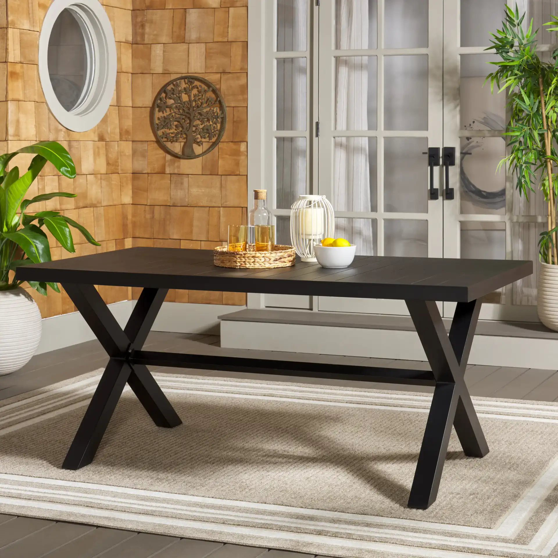 Core Dining Table in Black in a styled room