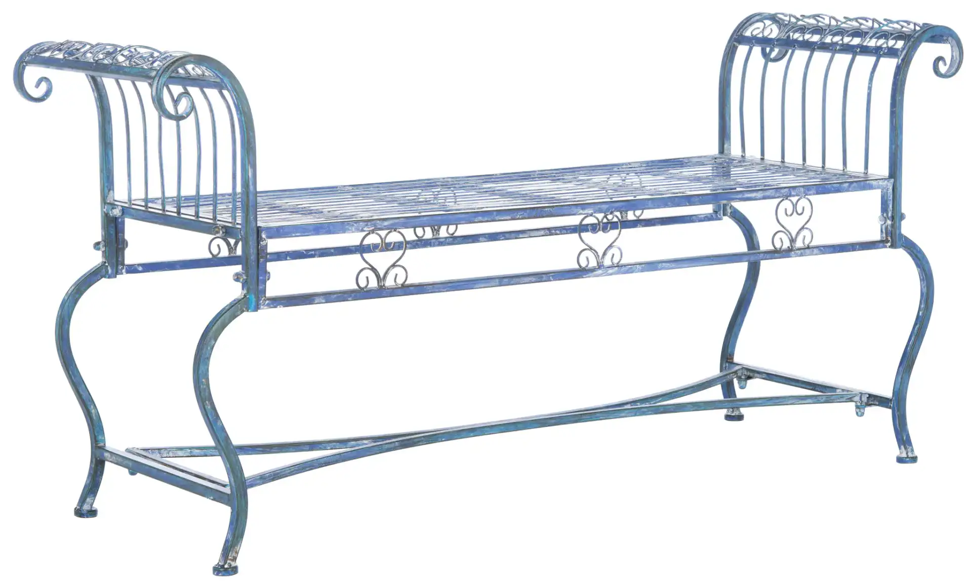 Brielle Bench in Antique Blue, detail view