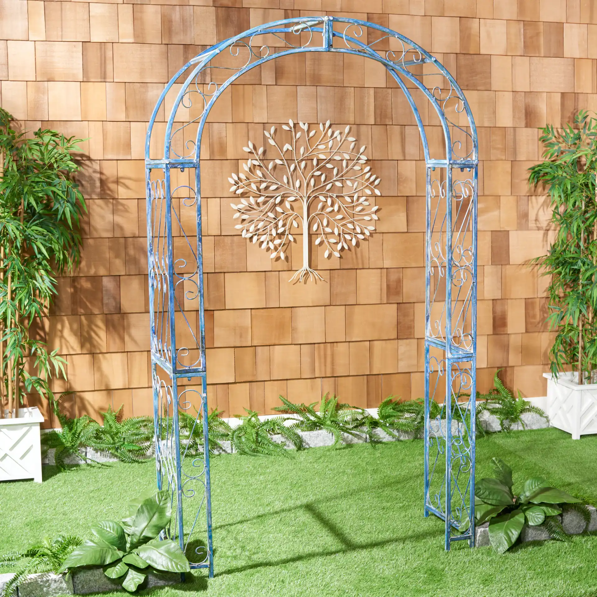 Pagan Arch in Antique Blue in a styled room