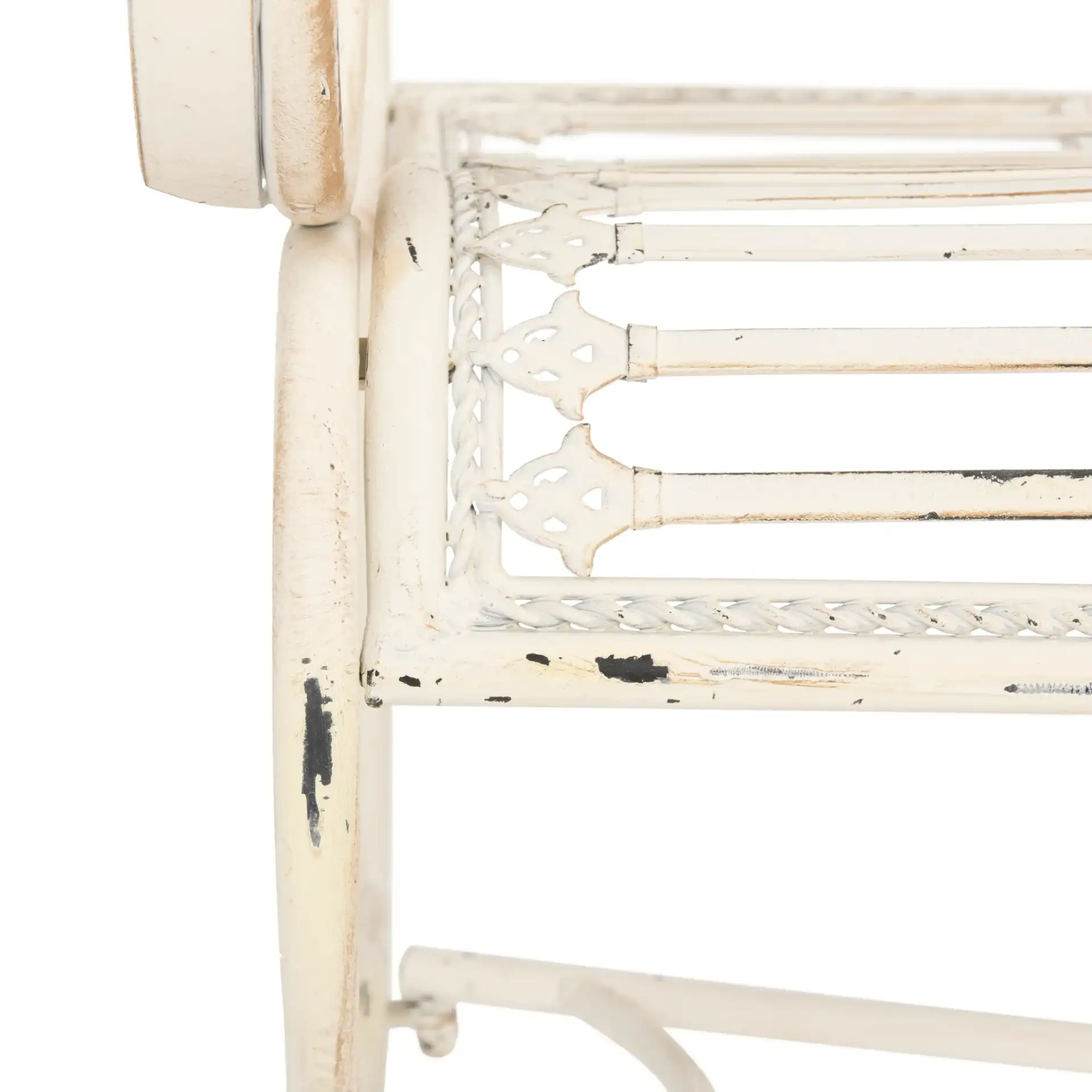 Abner Bench in Antique White in a styled room