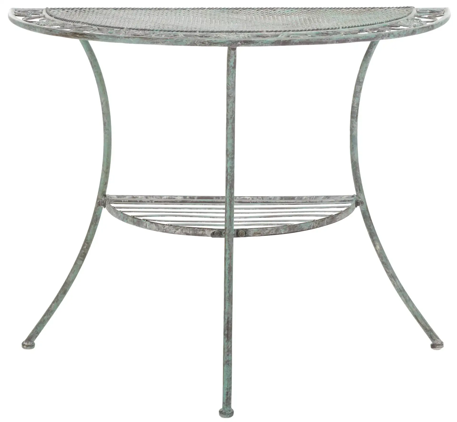 Genson Halfmoon Console Table in Antique Green