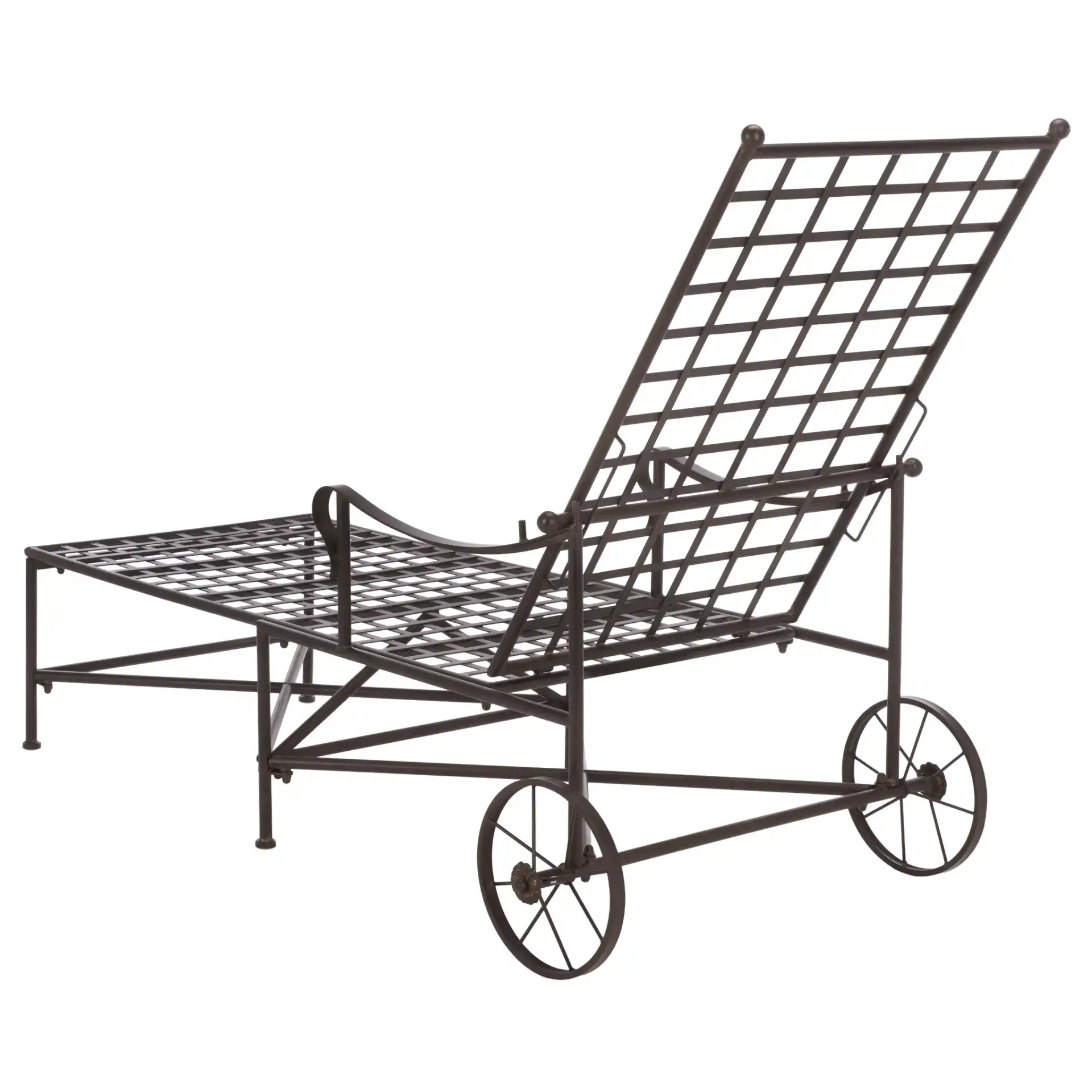 Caledonia Chaise Lounge in Rustic Brown, detail view