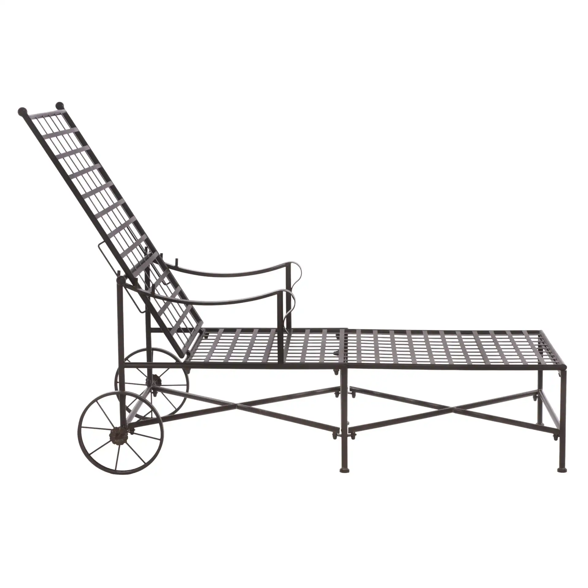 Caledonia Chaise Lounge in Rustic Brown, detail view