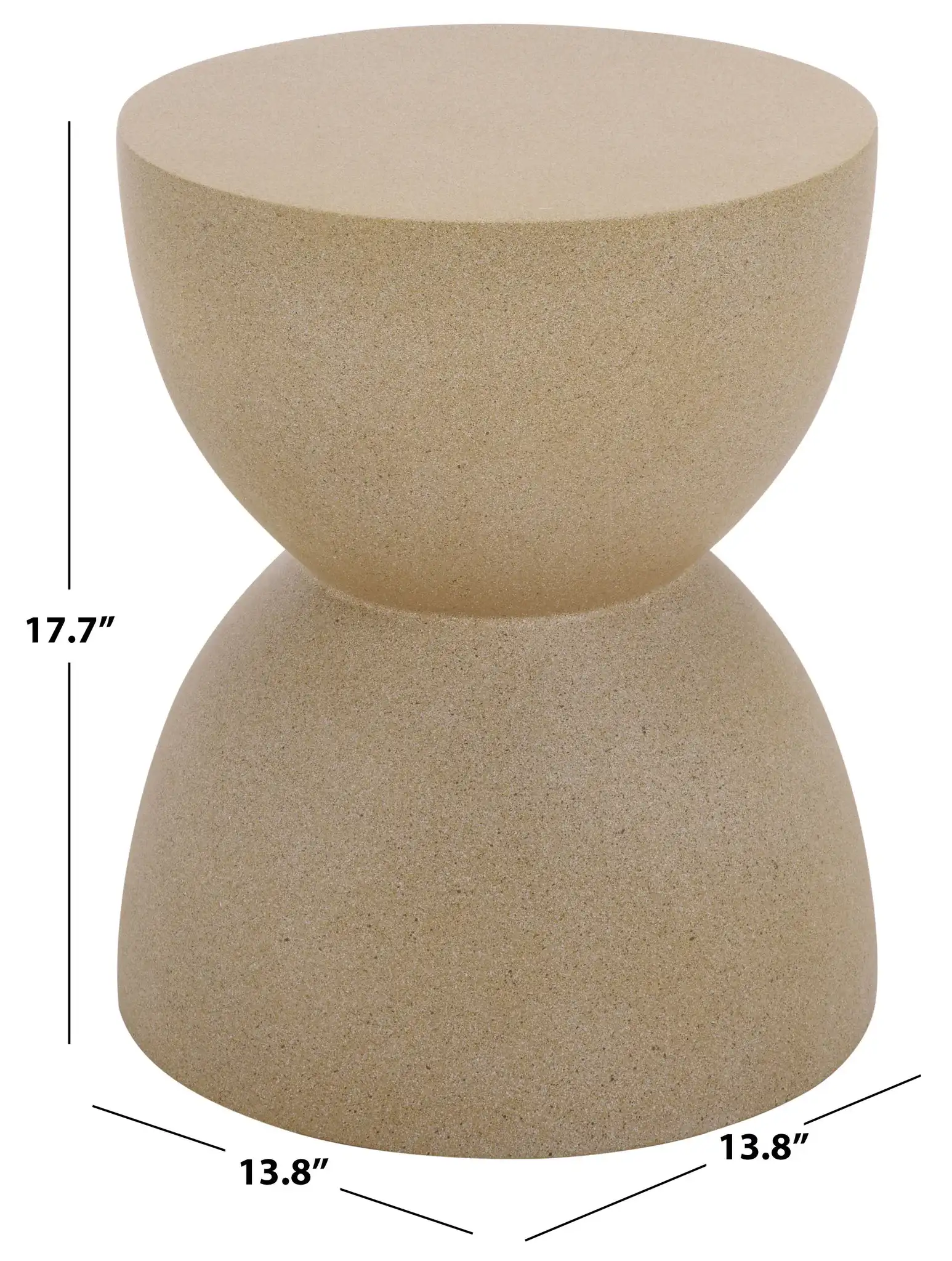 Tina Hourglass Accent Table in Beige, detail view