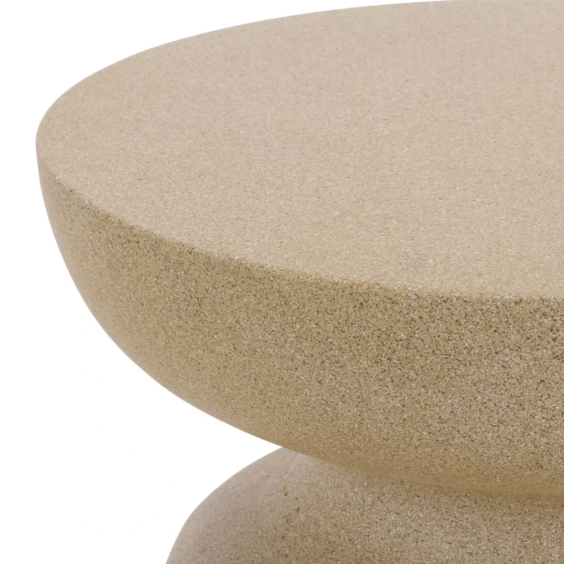 Tina Mushroom Accent Table in Beige in a styled room