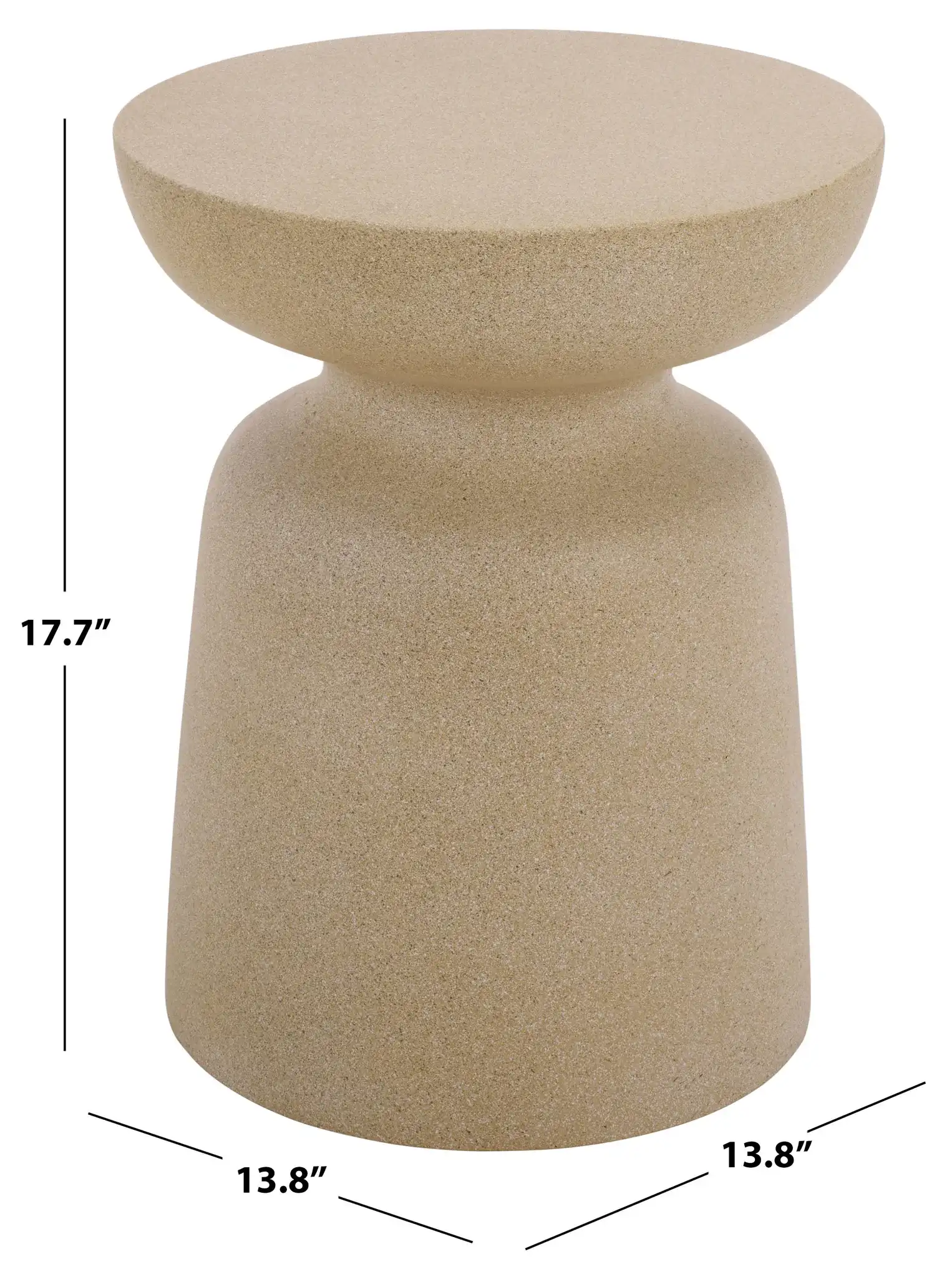 Tina Mushroom Accent Table in Beige, detail view