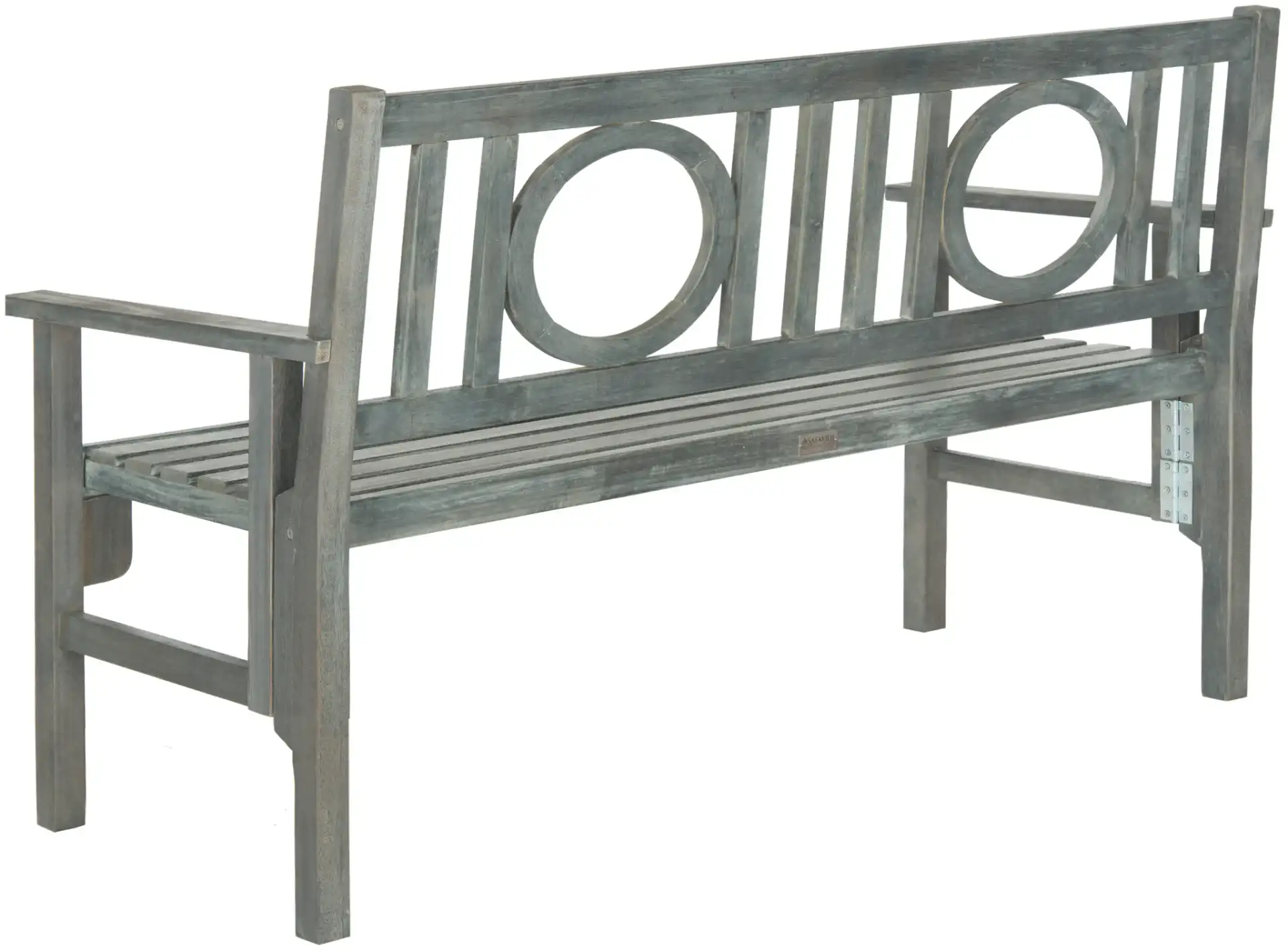 Piedmont Folding Bench in Ash Gray, detail view