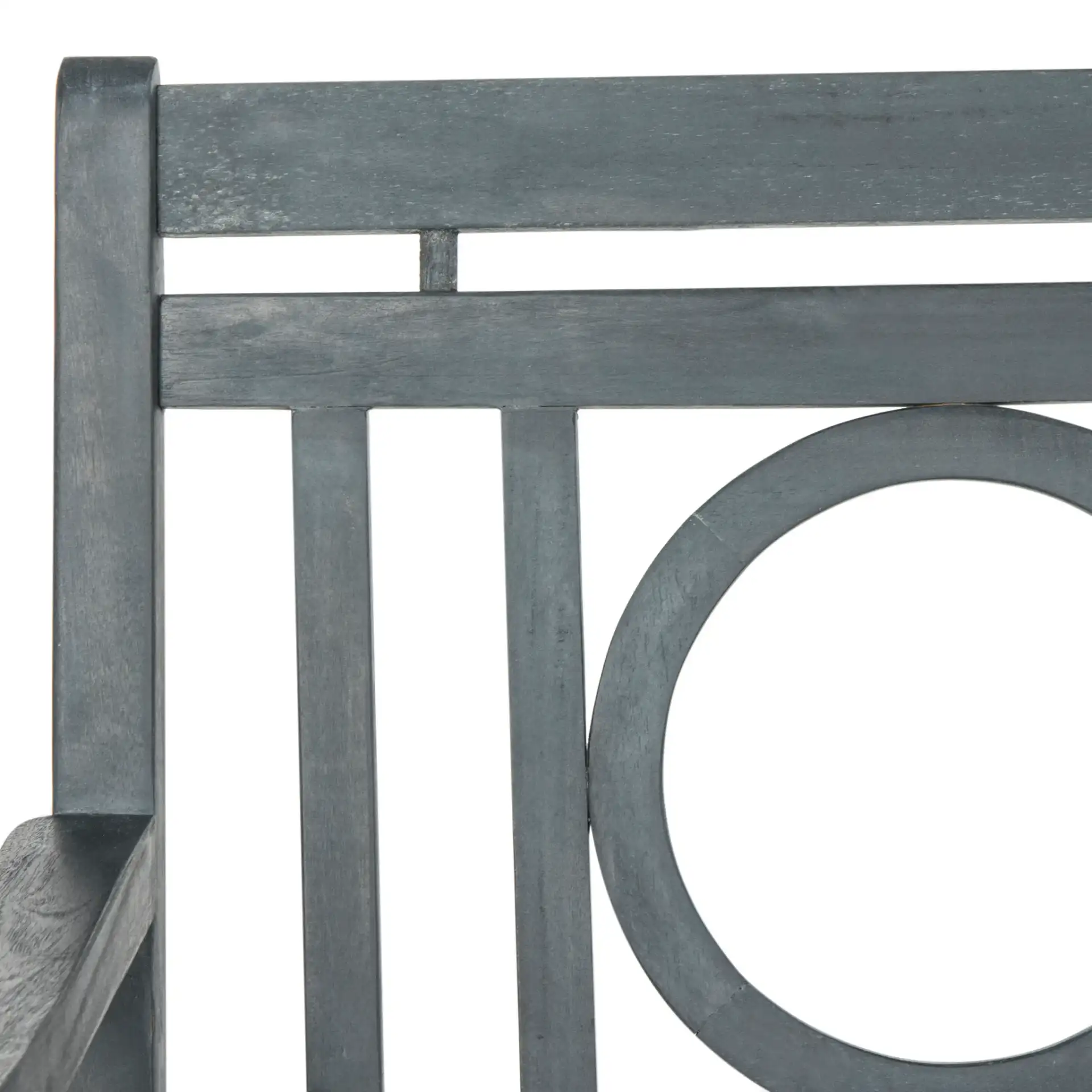 Montclair Three-Seat Bench in Ash Gray / Beige in a styled room