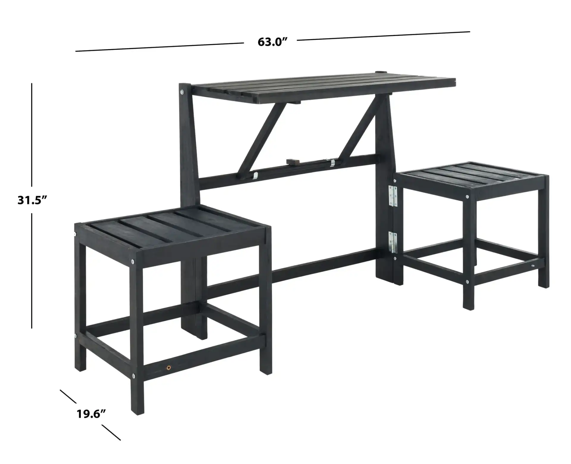 Belamy Transformer Bench in Dark Slate Gray, detail view
