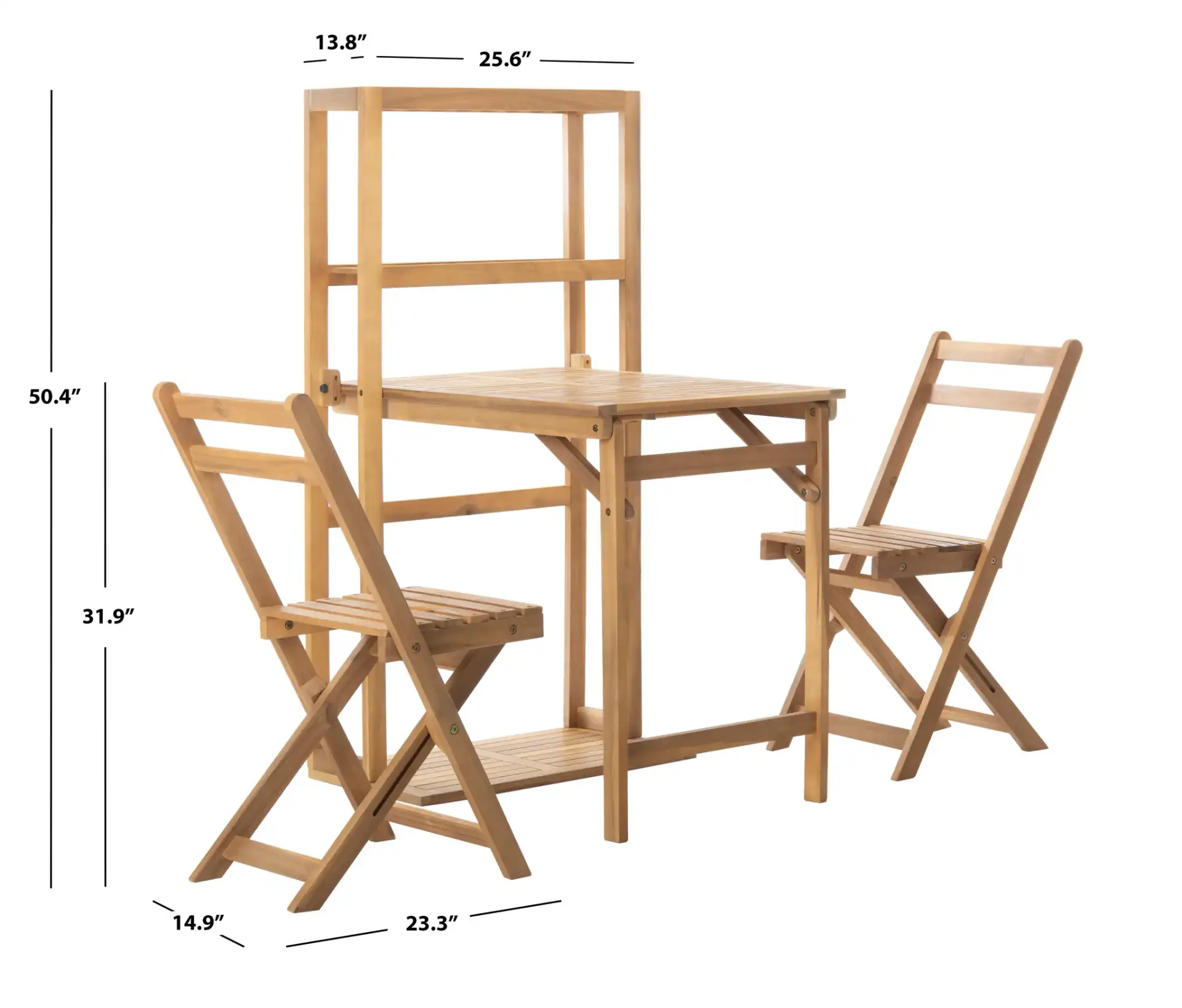 Griffen Three-Piece Balcony Dining Cabinet in Natural, detail view
