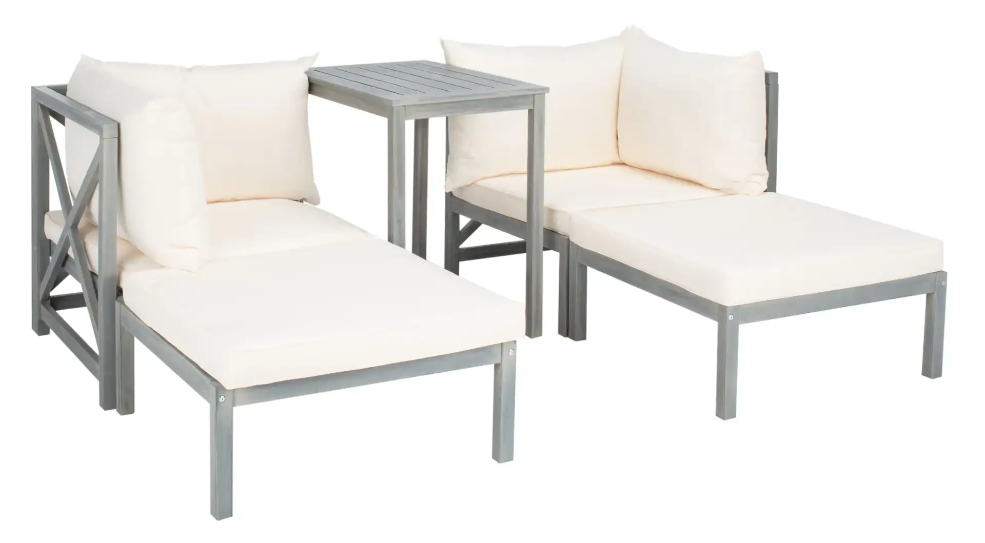 Ronson Five-Piece Sectional Set in Ash Gray / Beige, detail view