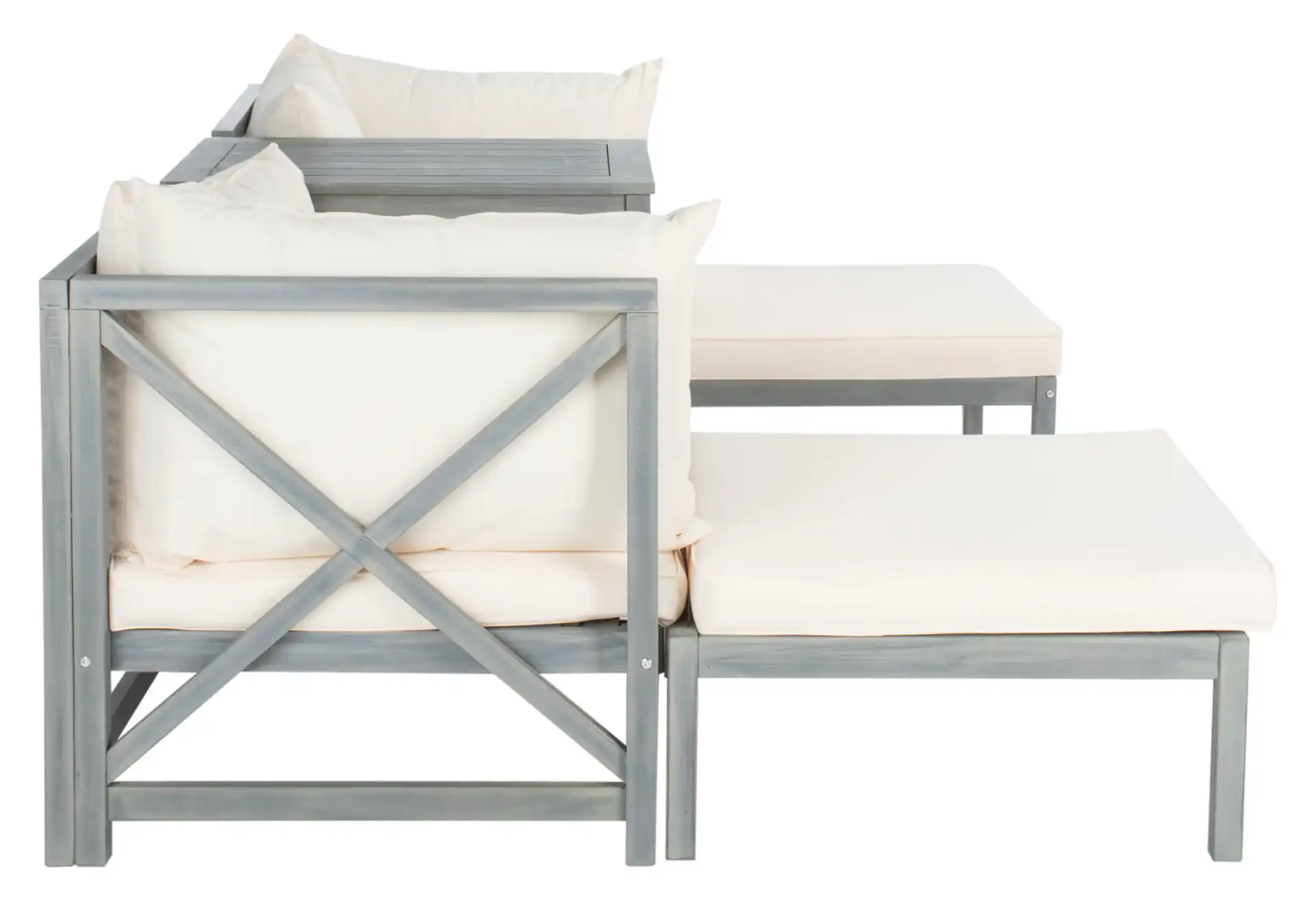Ronson Five-Piece Sectional Set in Ash Gray / Beige, detail view