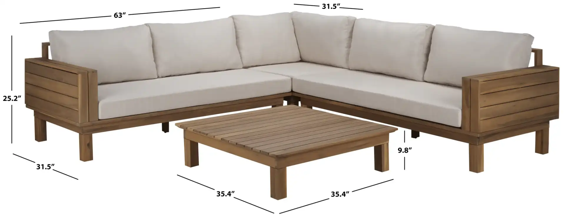 Napoli Sofa in Oak / Cream, detail view