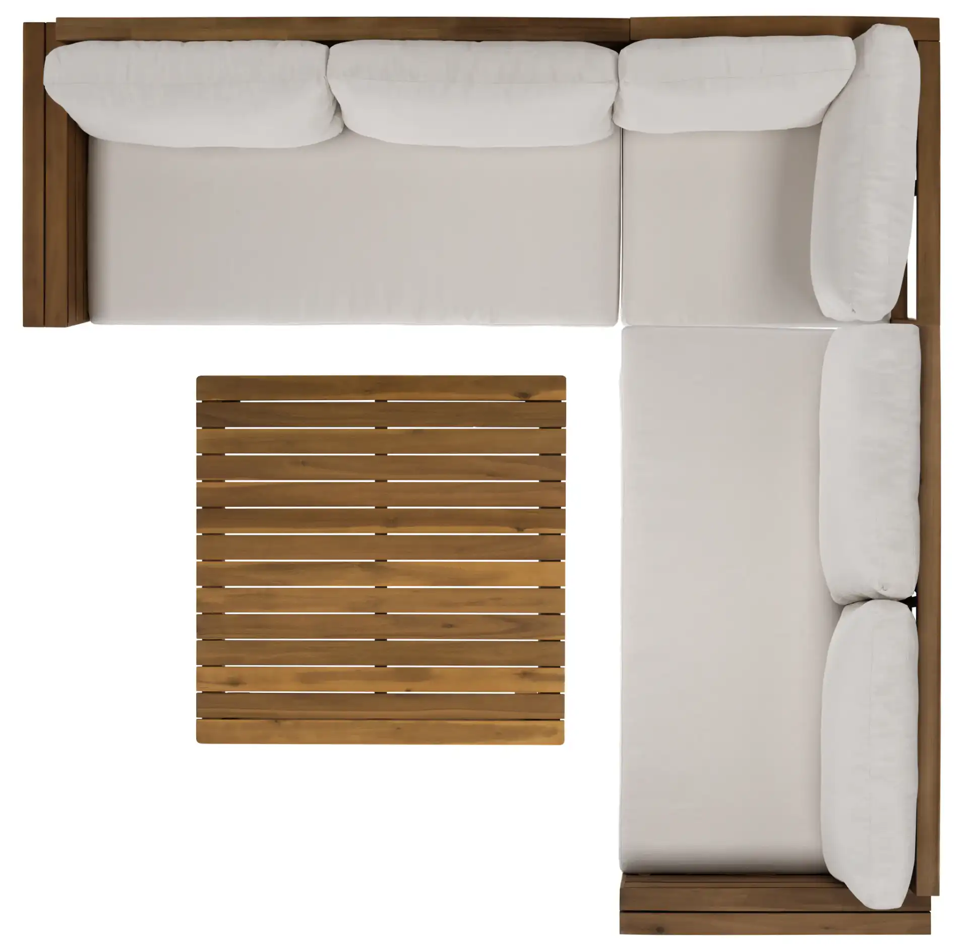 Napoli Sofa in Oak / Cream, detail view