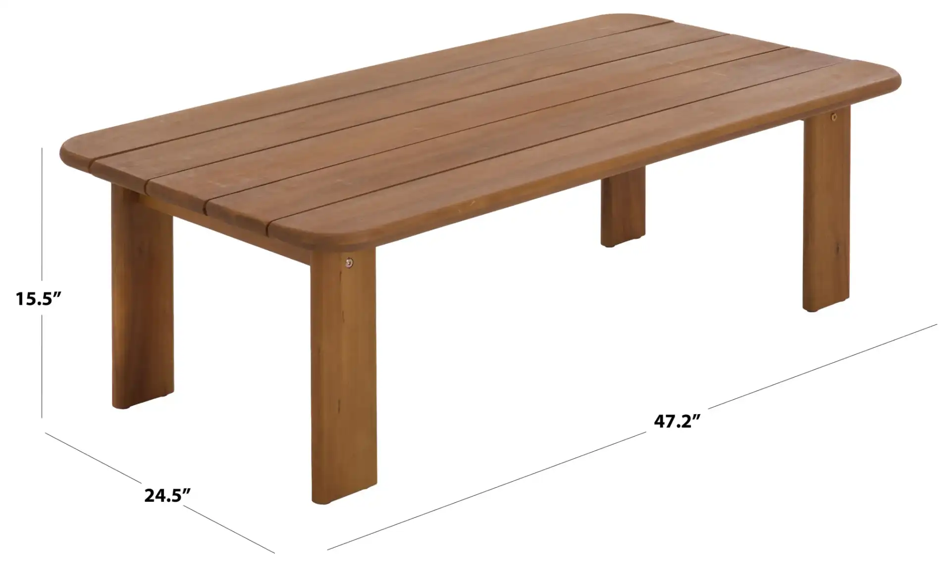 Solary Coffee Table in Teak, detail view