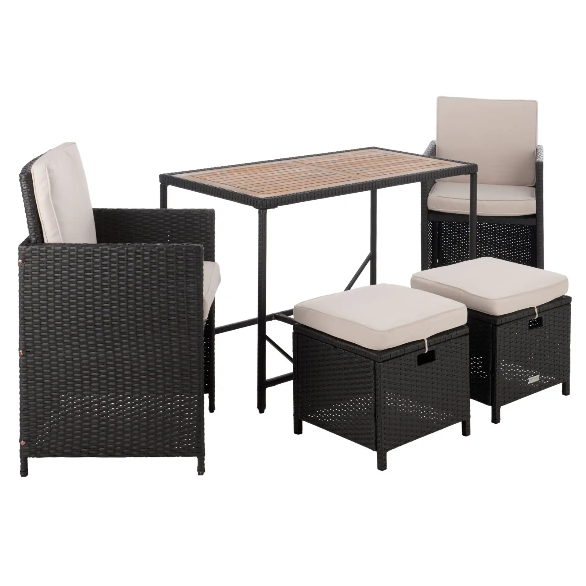 Teller Dining Set in Black / Gray, detail view