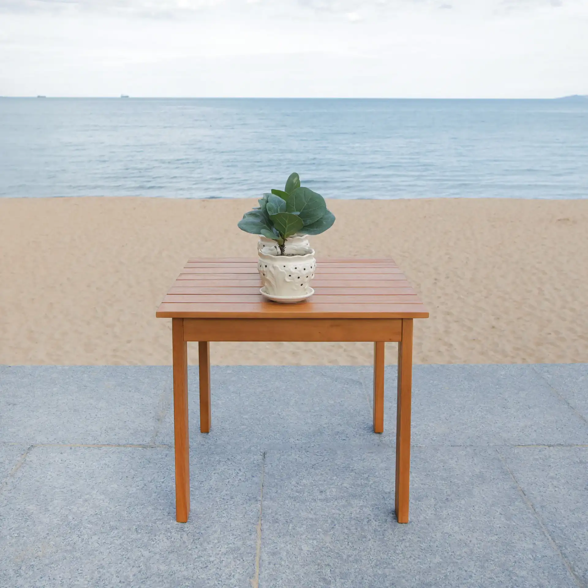 Randor Folding Table in Natural in a styled room