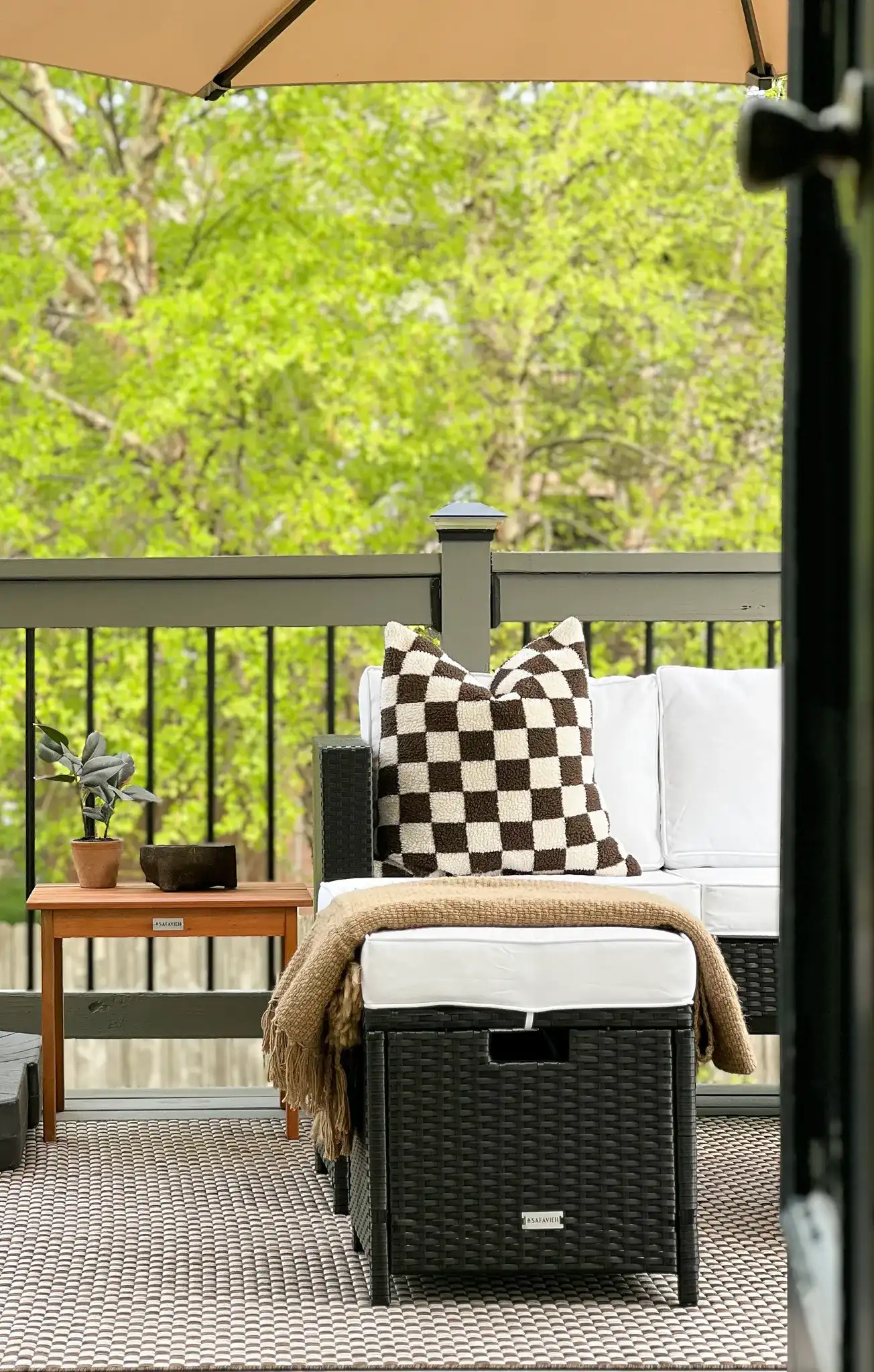 Randor Folding Table in Natural in a styled room