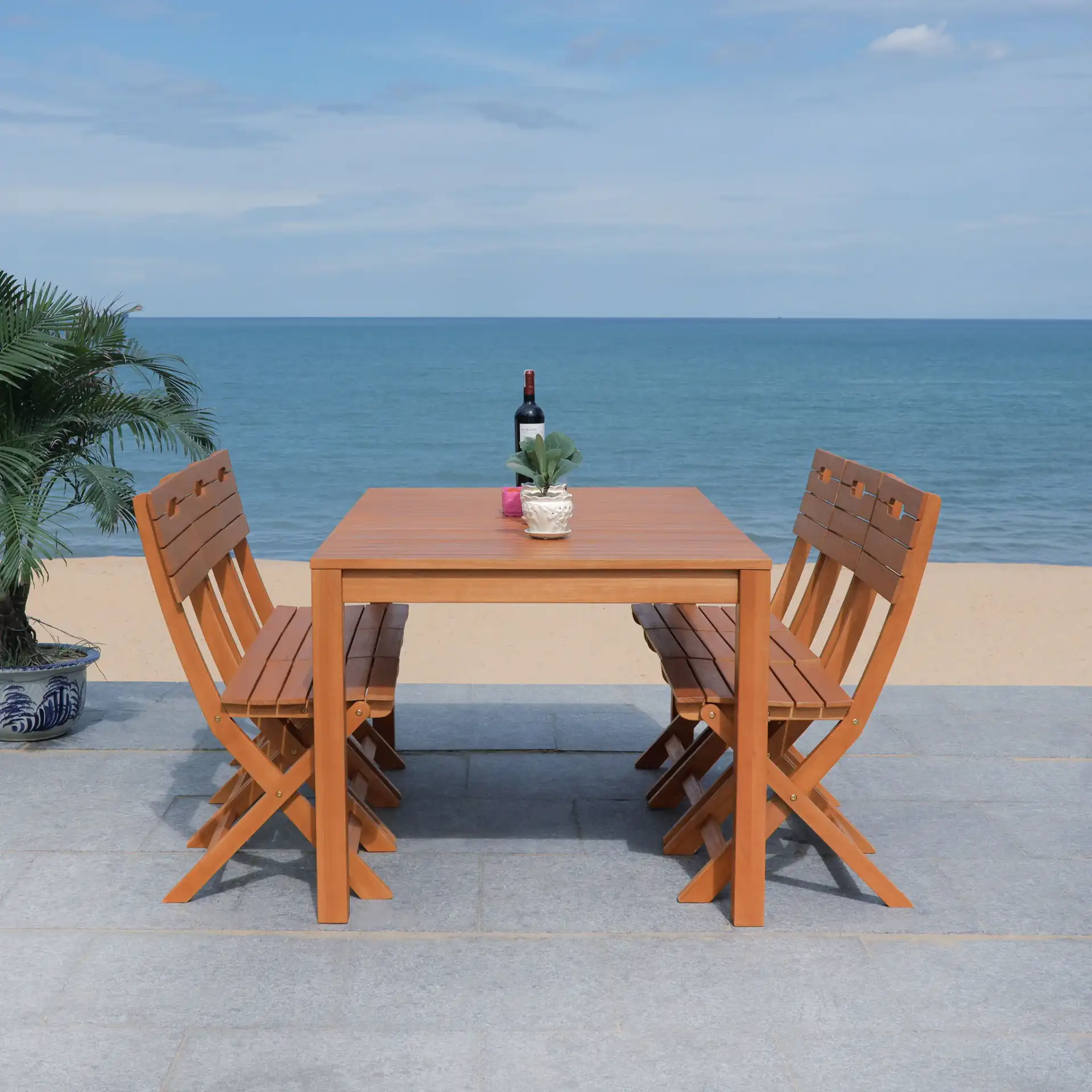 Dores Dining Table in Natural in a styled room