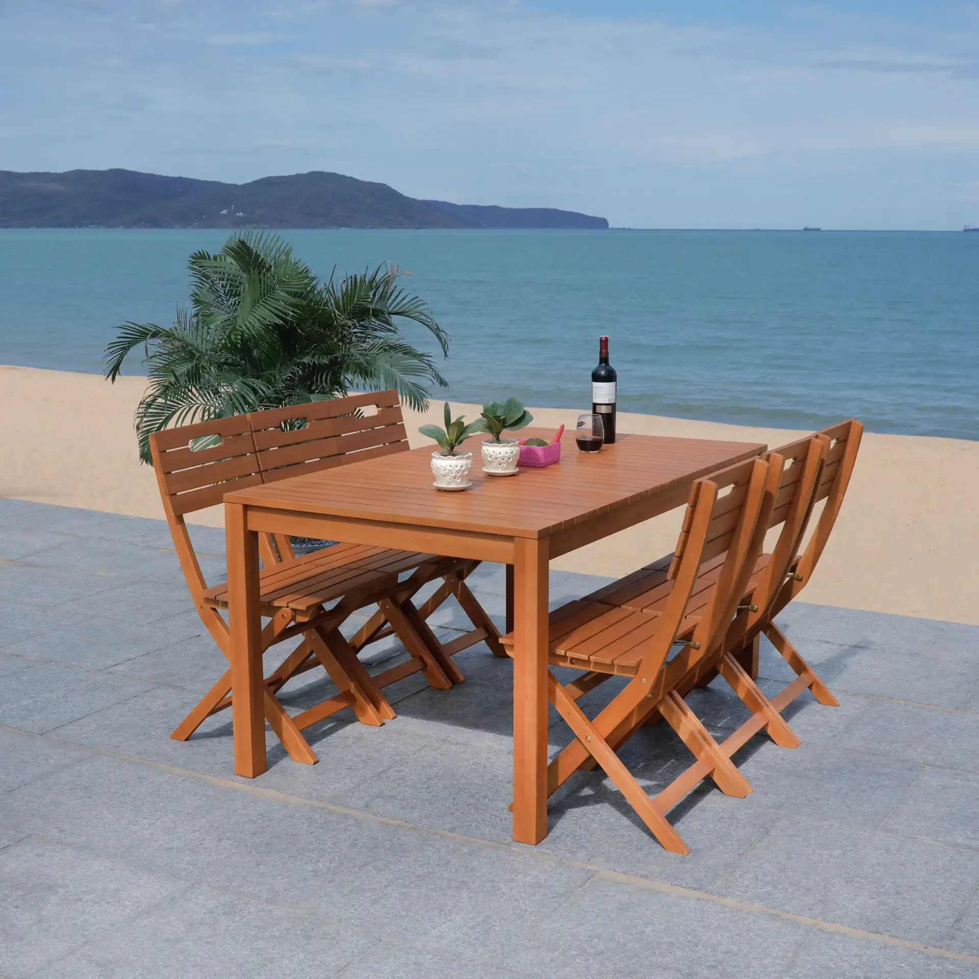 Dores Dining Table in Natural in a styled room
