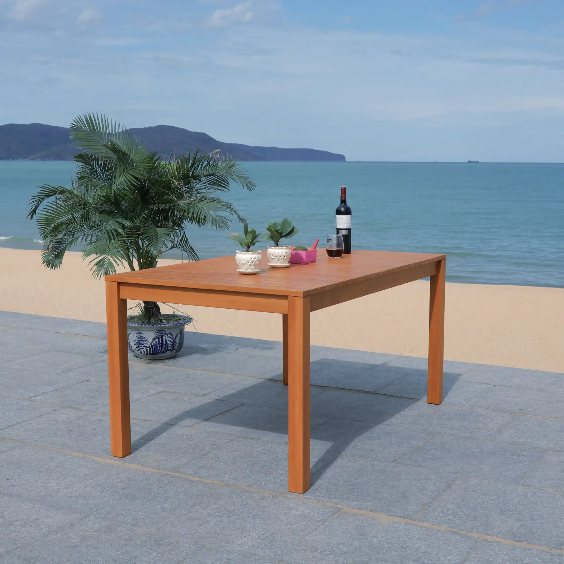 Dores Dining Table in Natural in a styled room