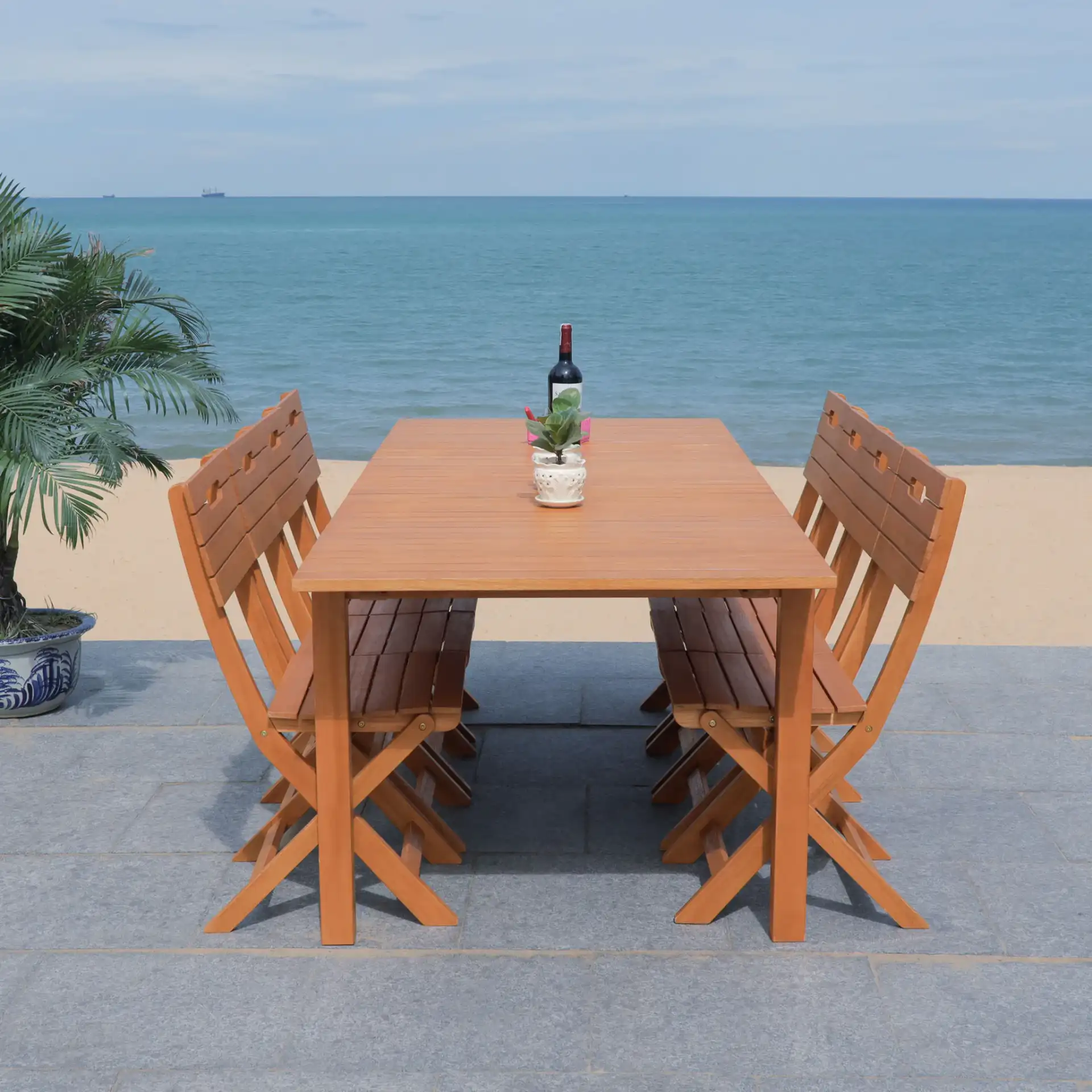 Marson Dining Table in Natural in a styled room