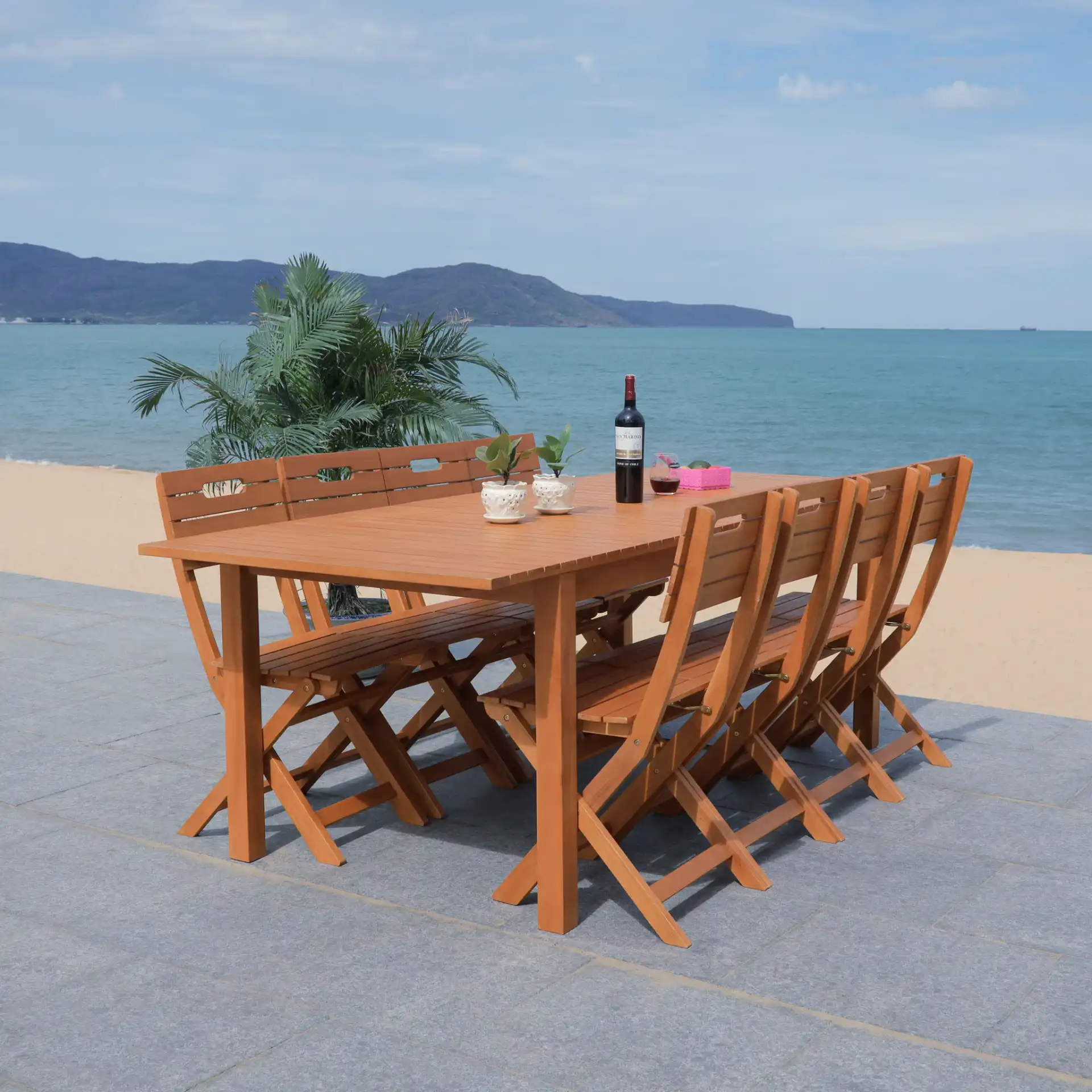 Marson Dining Table in Natural in a styled room
