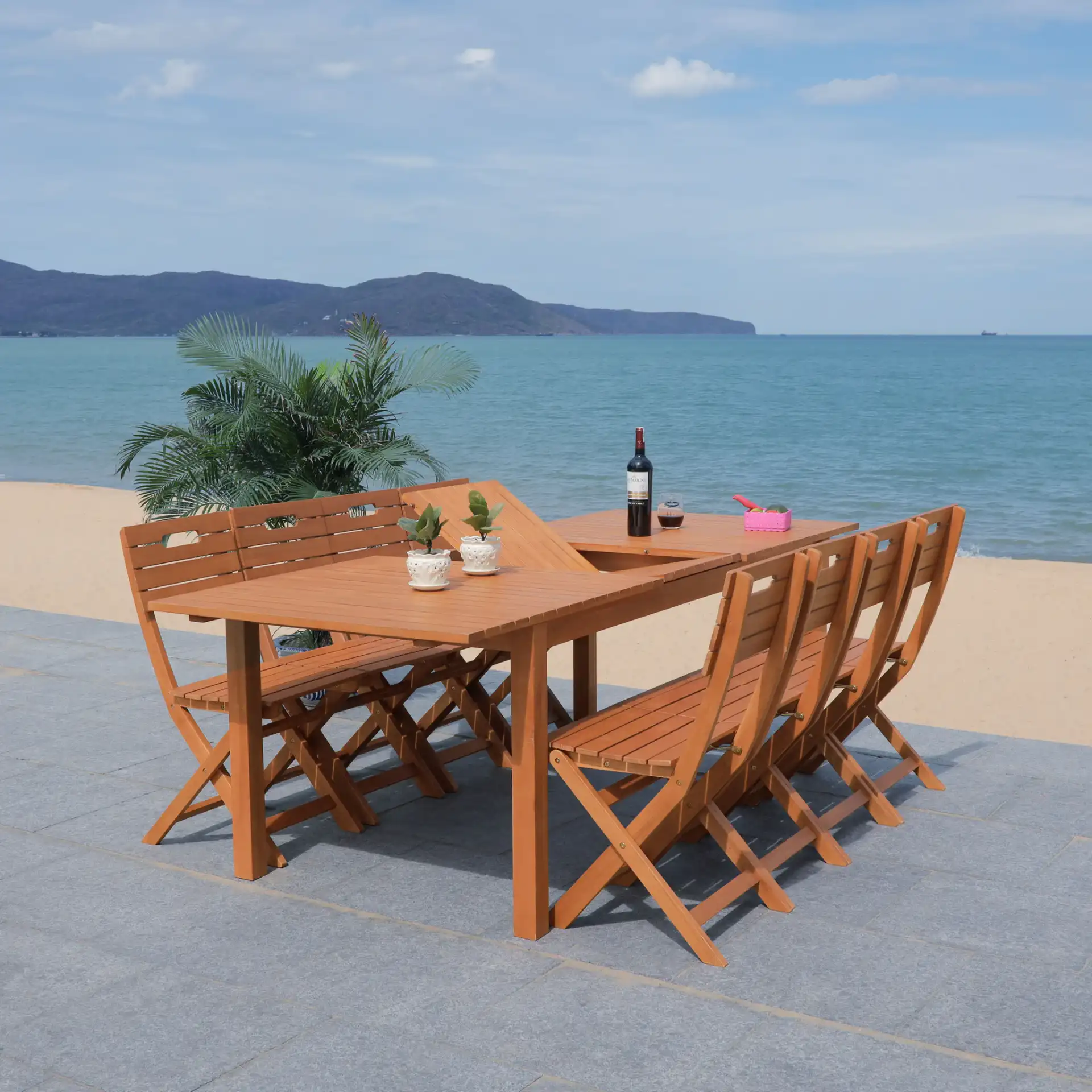 Marson Dining Table in Natural in a styled room