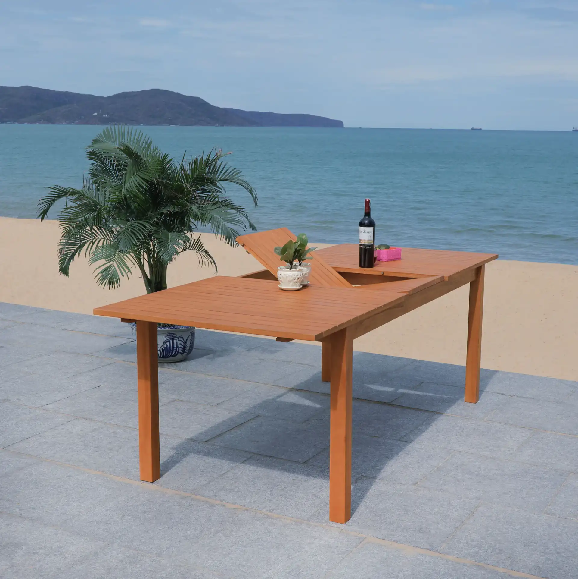 Marson Dining Table in Natural in a styled room