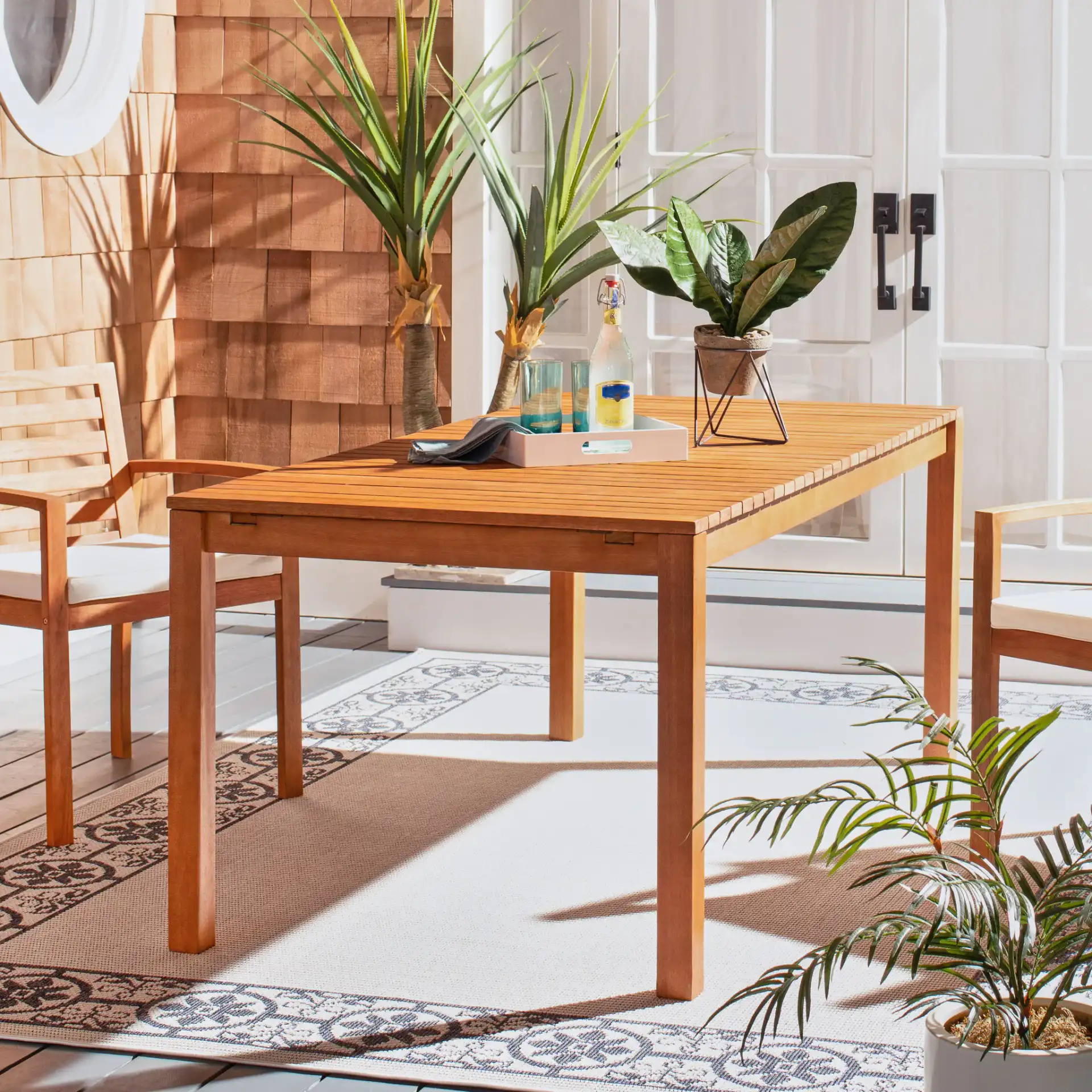 Marson Dining Table in Natural in a styled room