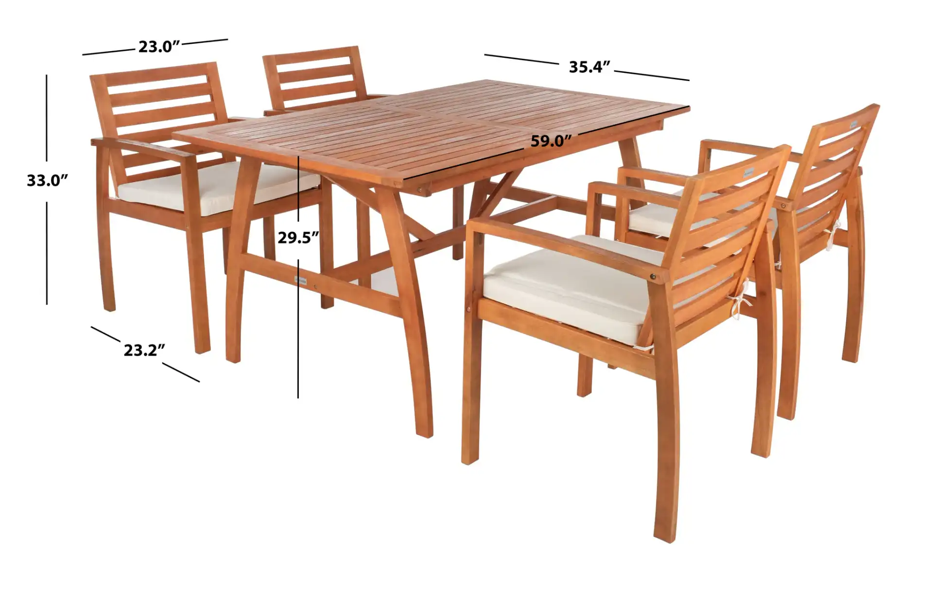 Venly Dining Set in Natural / Beige, detail view