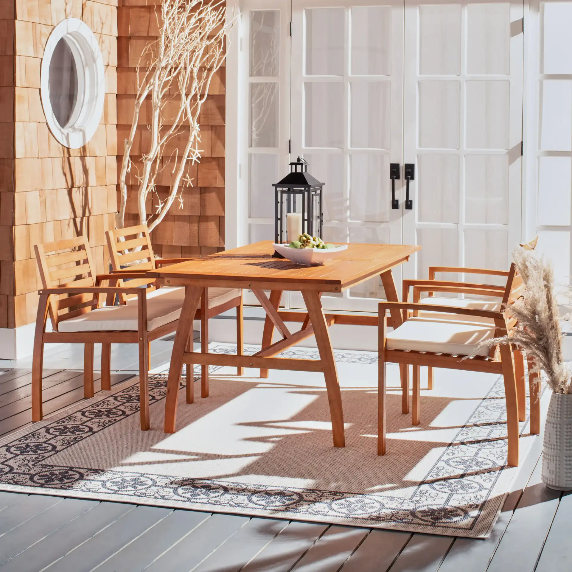 Venly Dining Set in Natural / Beige, detail view