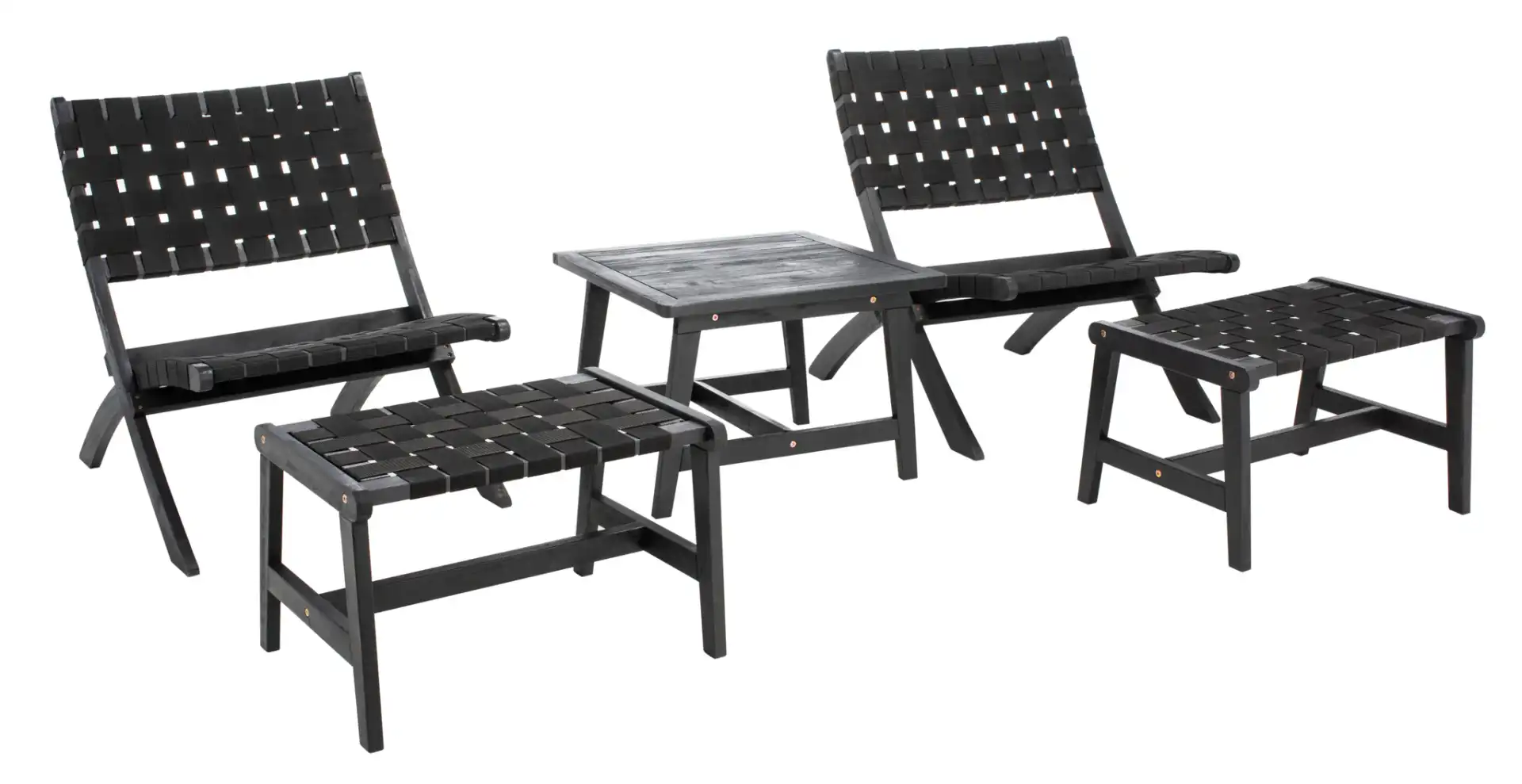 Darryl Five-Piece Living Set in Black, detail view