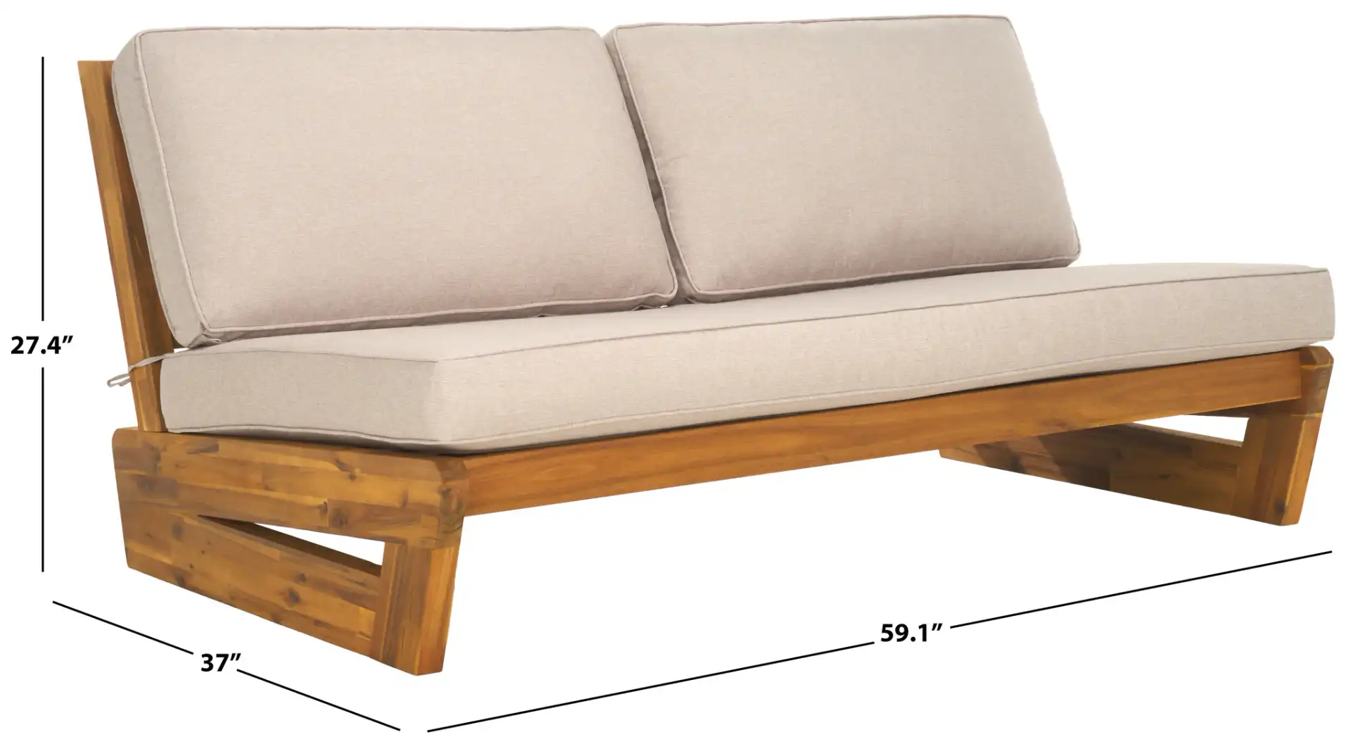 Chester Two-Seater Sofa in Natural / Light Gray, detail view