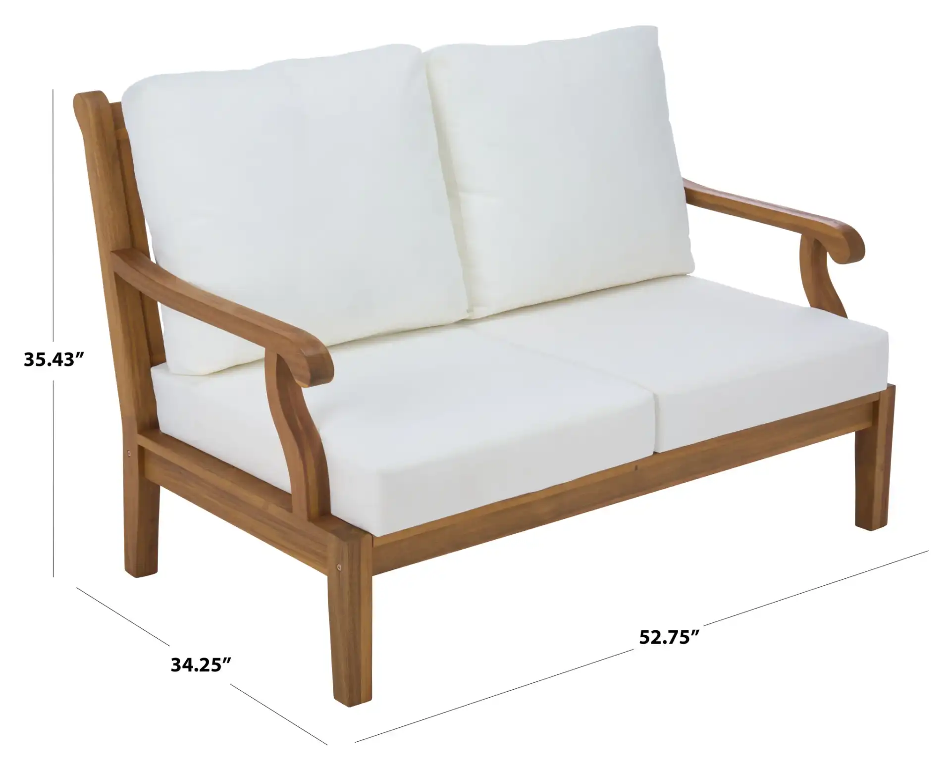 Victoria Loveseat in Natural / Ivory, detail view