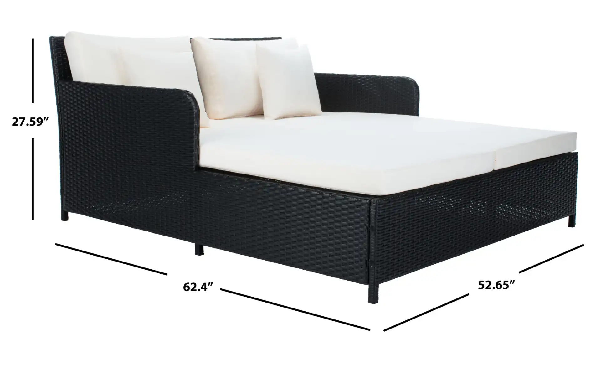 Cadeo Daybed in Black / Beige, detail view