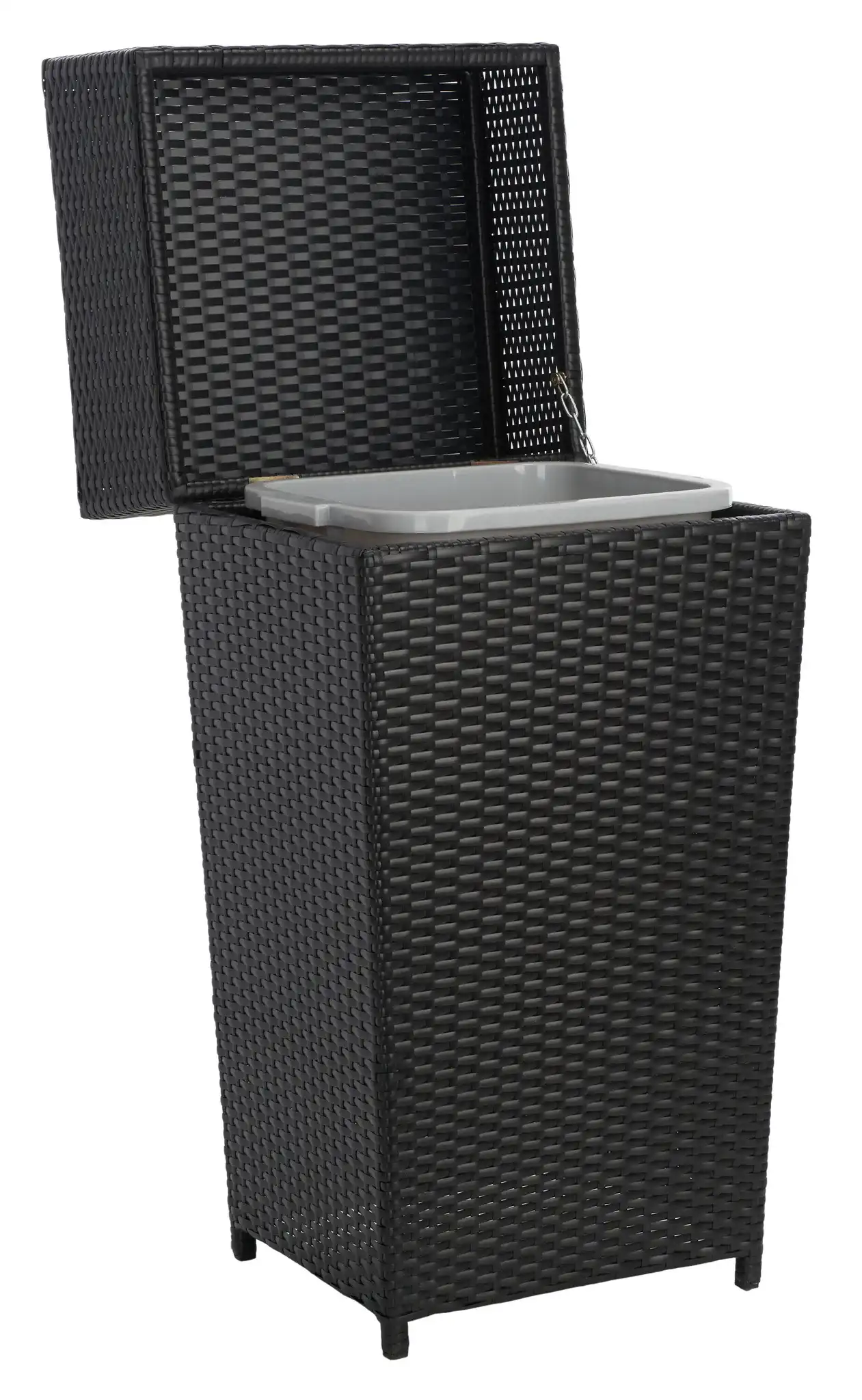 Mazeli Trash Bin in Black, detail view