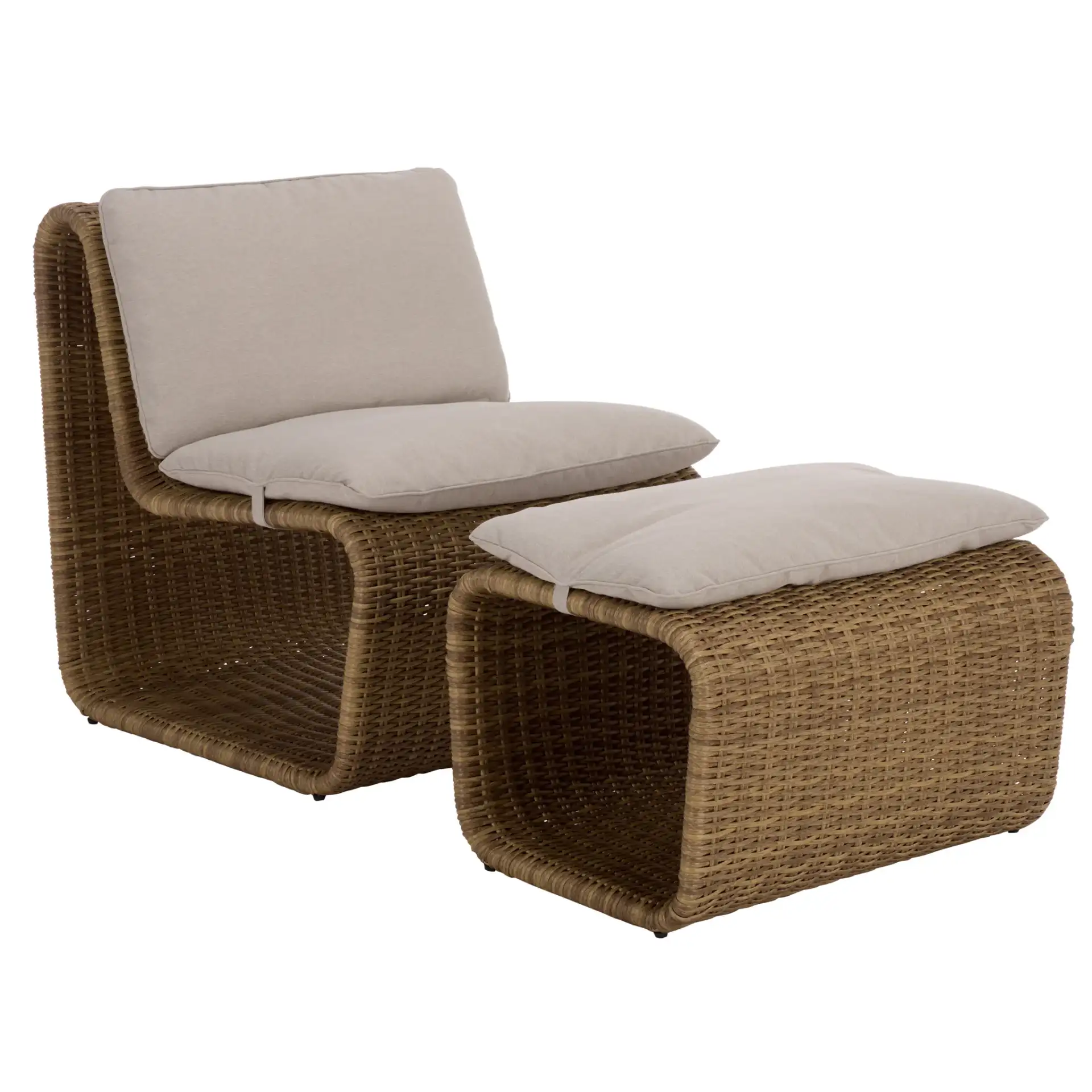 Drew Two-Piece Lounge Set in Natural / Taupe, detail view