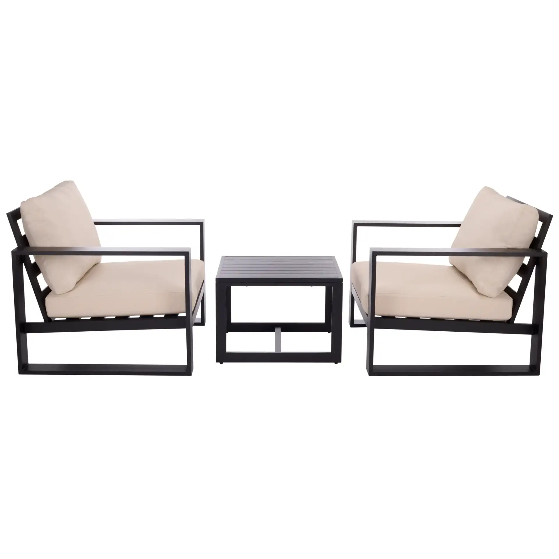 Fash Three-Piece Living Set in Black / Taupe, detail view