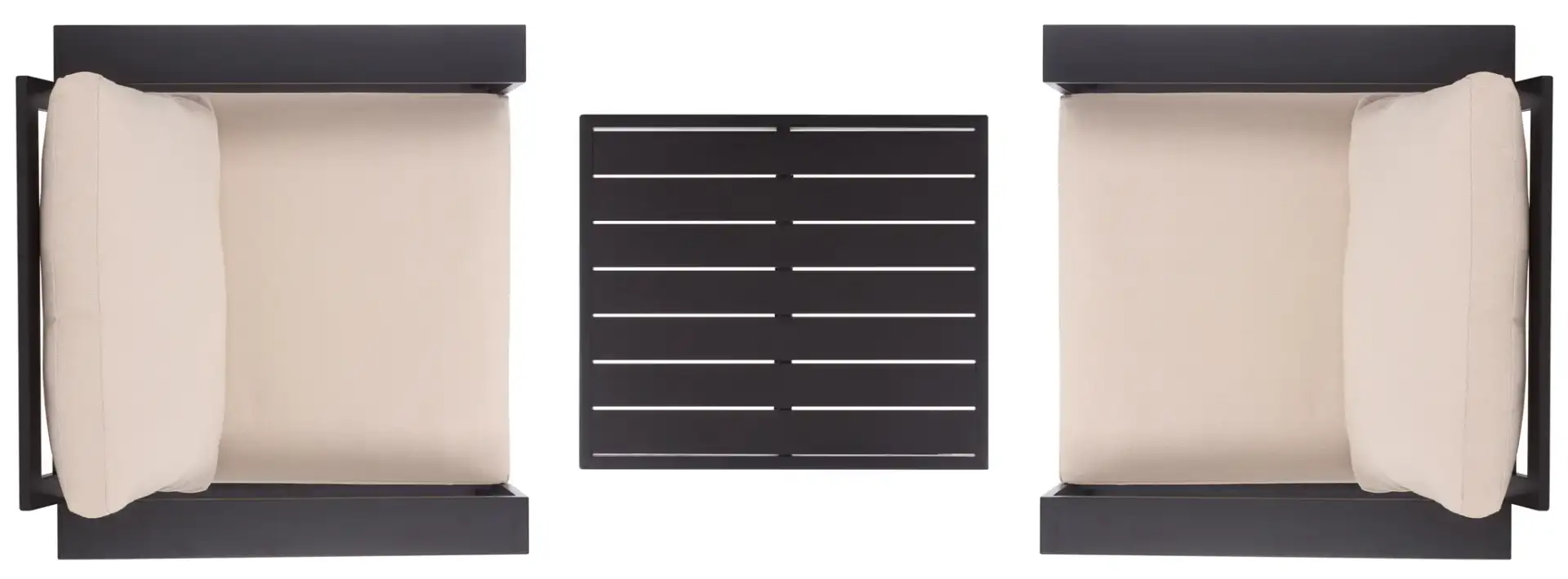 Fash Three-Piece Living Set in Black / Taupe, detail view