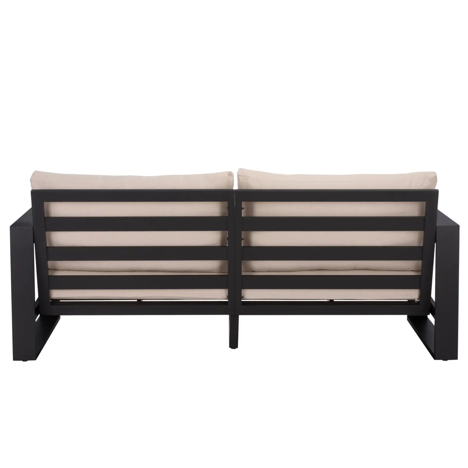 Fash Aluminum Sofa in Black / Taupe, detail view