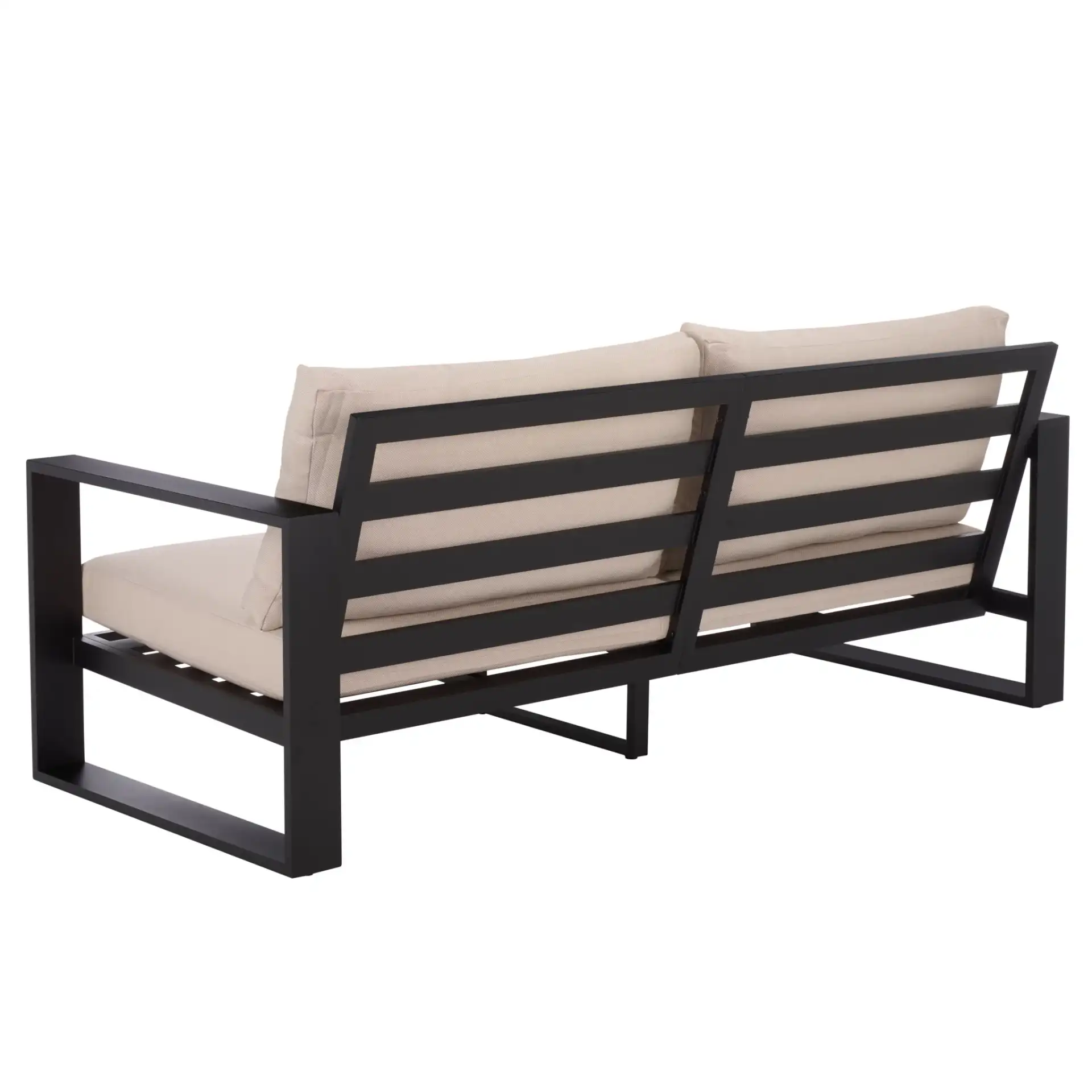 Fash Aluminum Sofa in Black / Taupe, detail view
