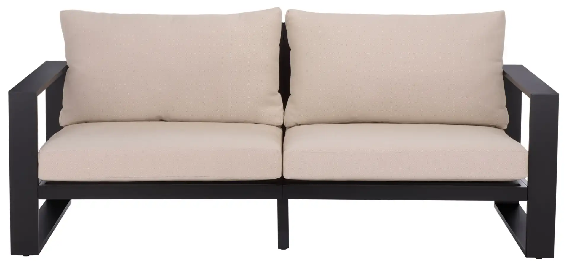 Fash Aluminum Sofa in Black / Taupe