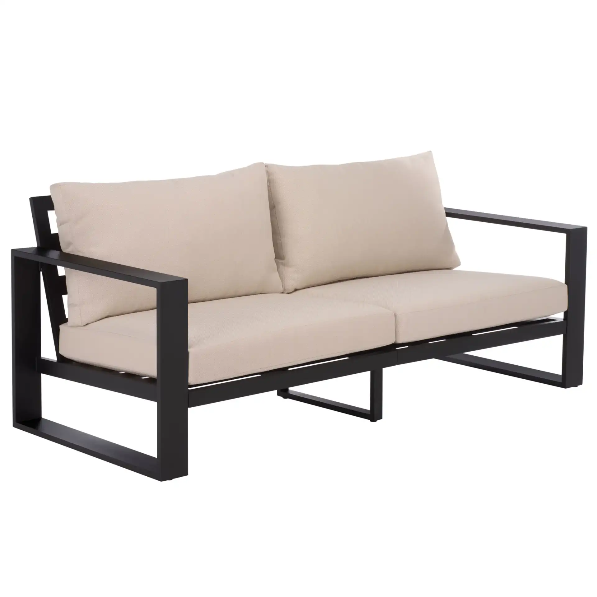 Fash Aluminum Sofa in Black / Taupe, detail view