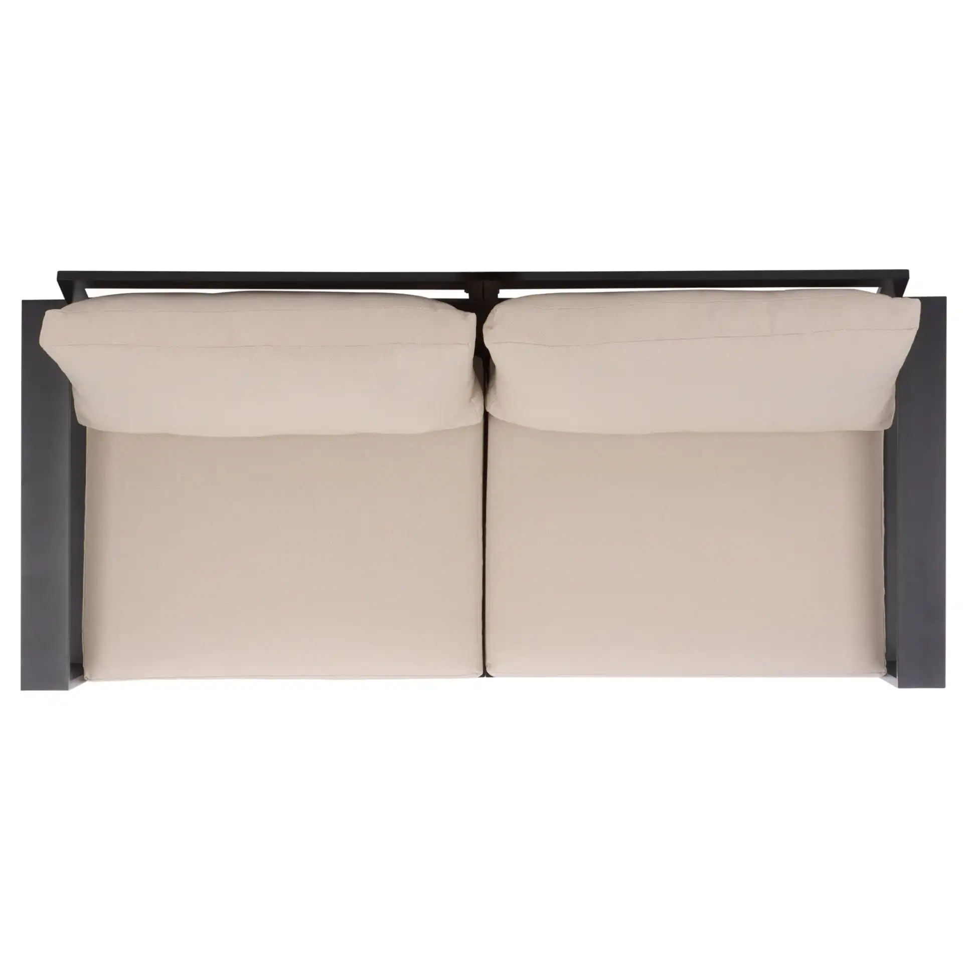 Fash Aluminum Sofa in Black / Taupe, detail view