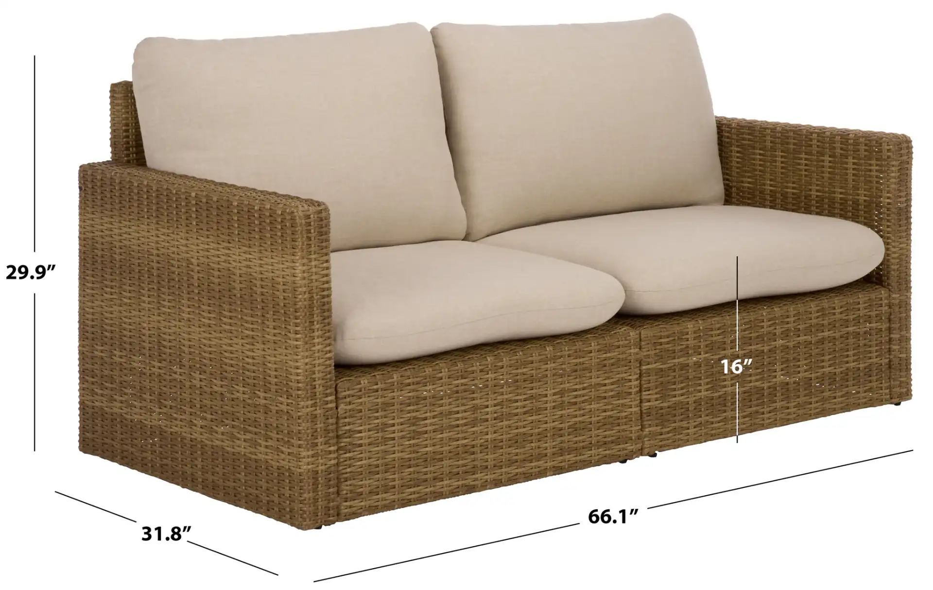 Emma Sofa in Natural / Taupe, detail view